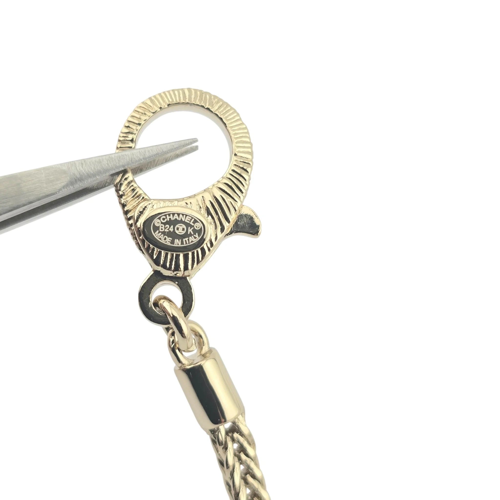 Chanel Gold Tone Necklace with Crystal CC Pendant 2024 CHANEL