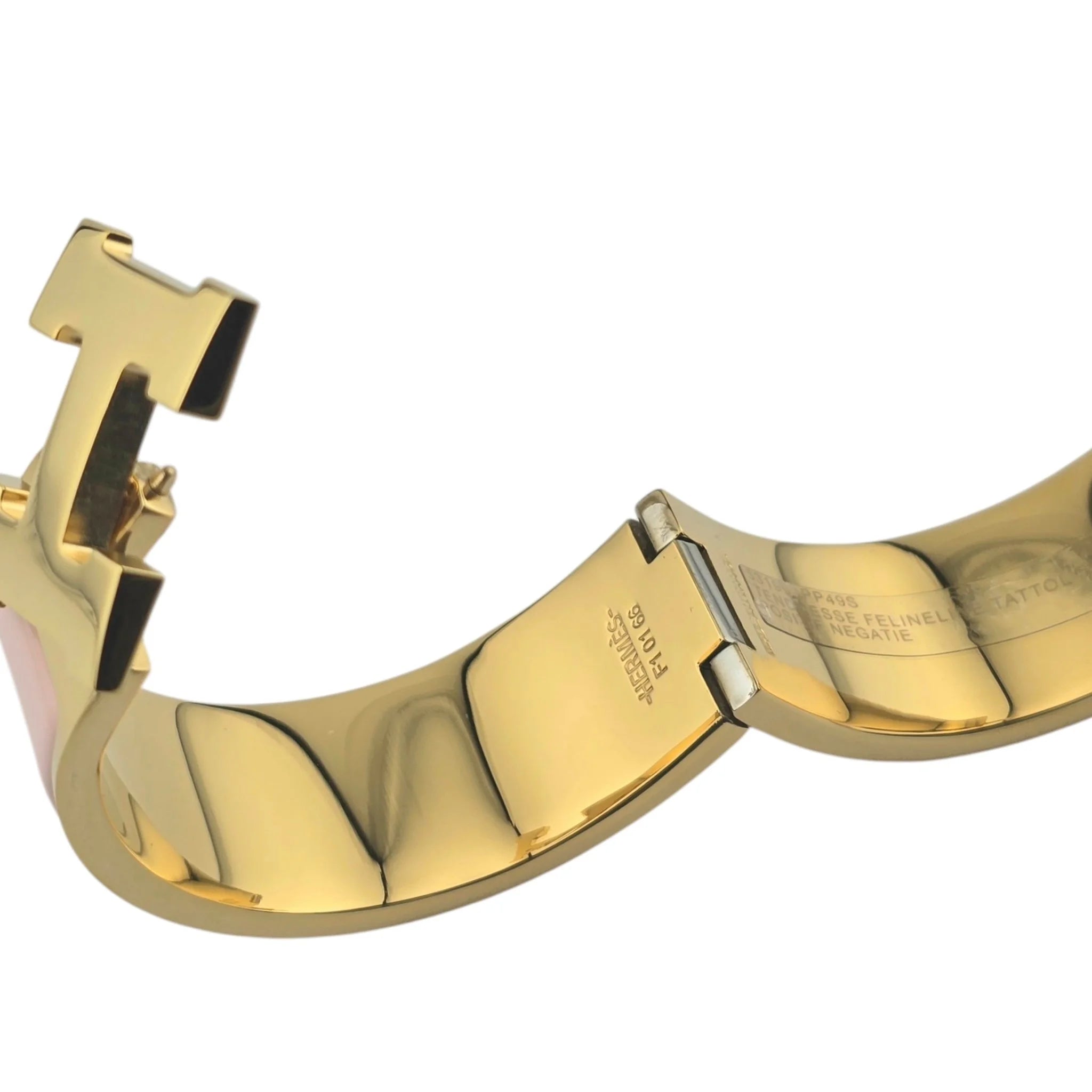 Hermès Clic Clac H Bracelet (Pink) Rose Candeur Gold GM HERMES