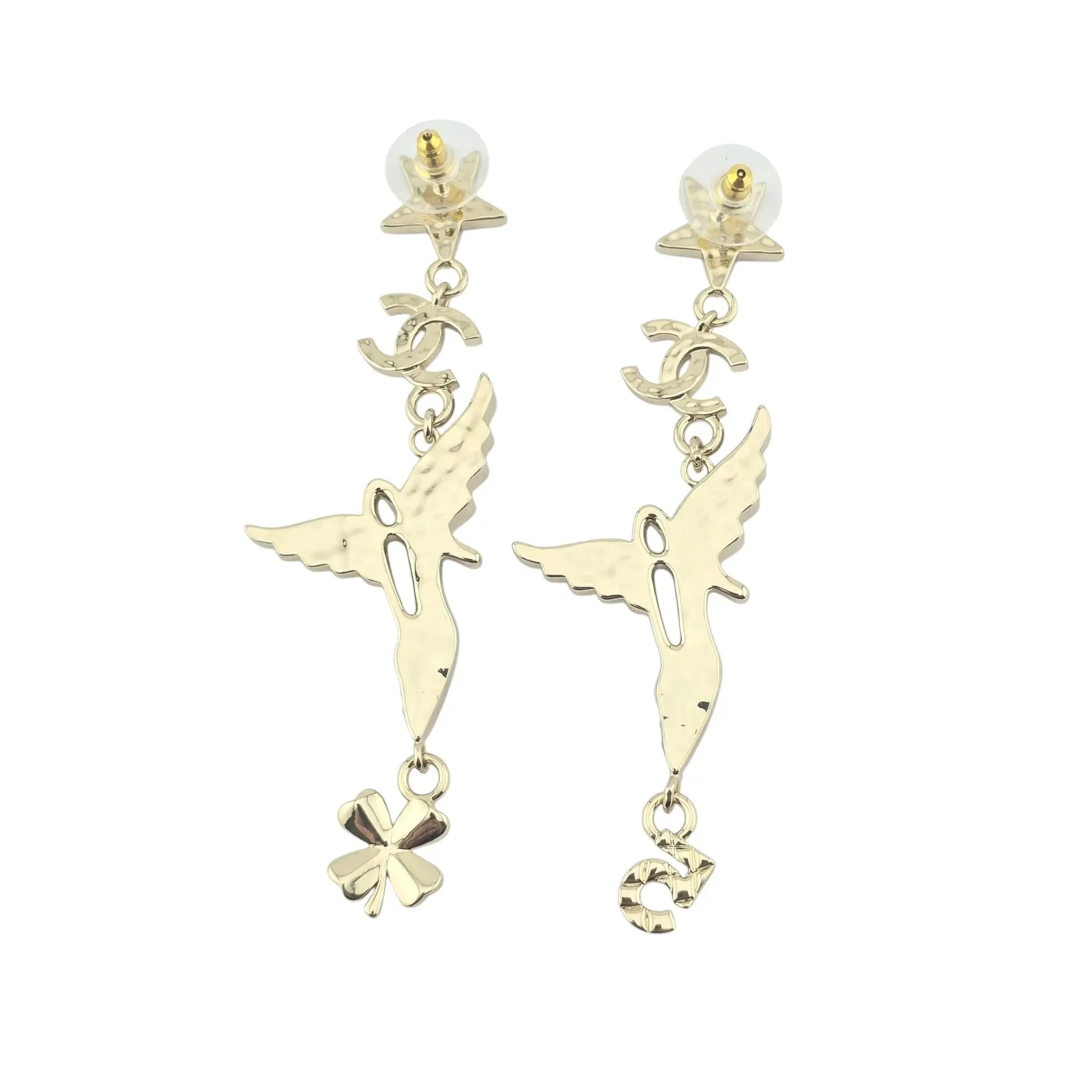Chanel CC Drop Earrings Heel Wings 2023 CHANEL