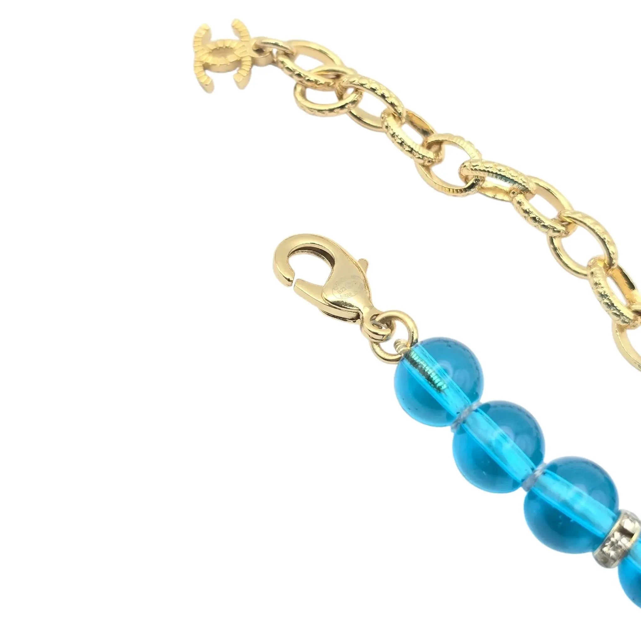 Chanel CC Blue Bead Long Necklace 2023 CHANEL