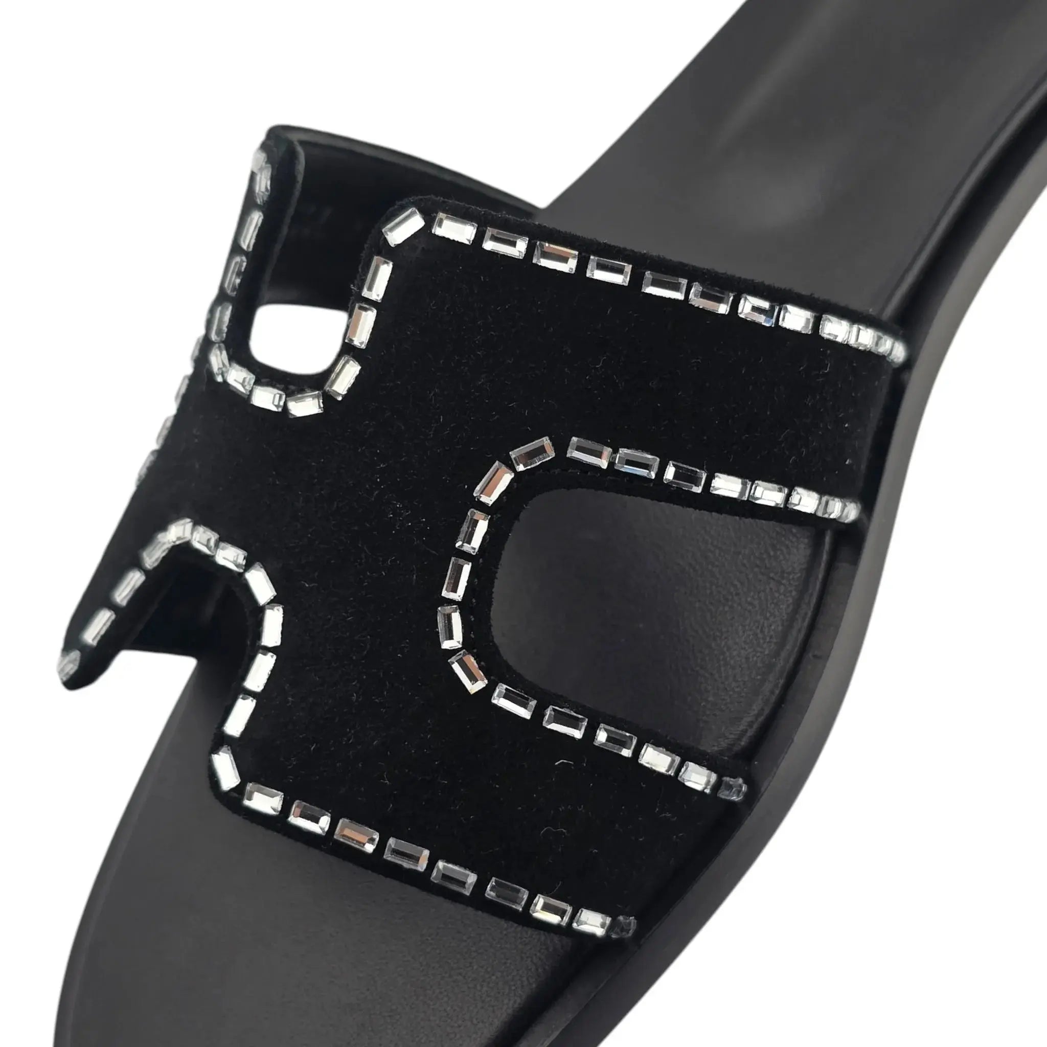 Hermes Oran Sandal Black Noir Calfskin Embellished - 40 HERMES