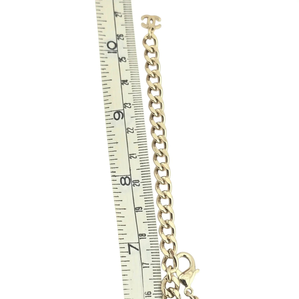 Chanel CC Logo Chain Choker Gold Necklace 2024 CHANEL