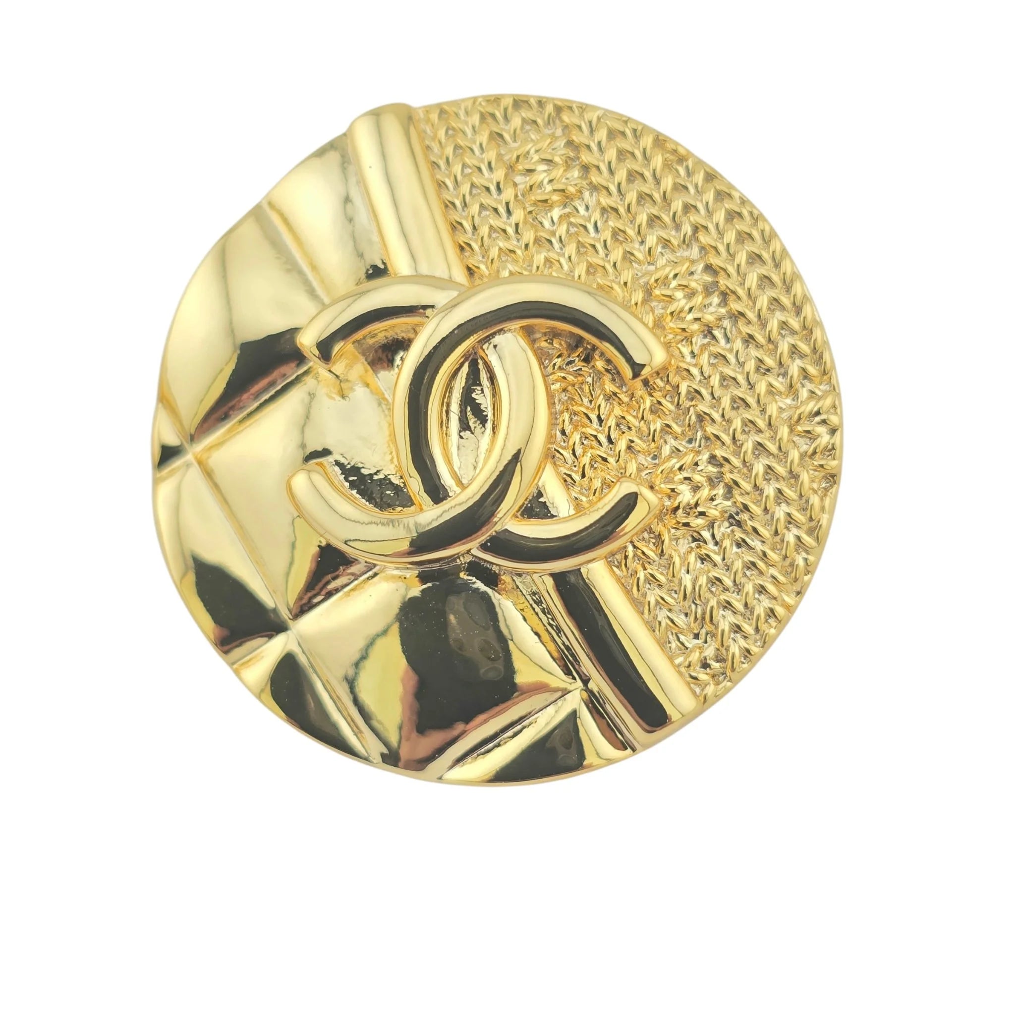 Chanel CC Round Gold Earrings 2024 CHANEL