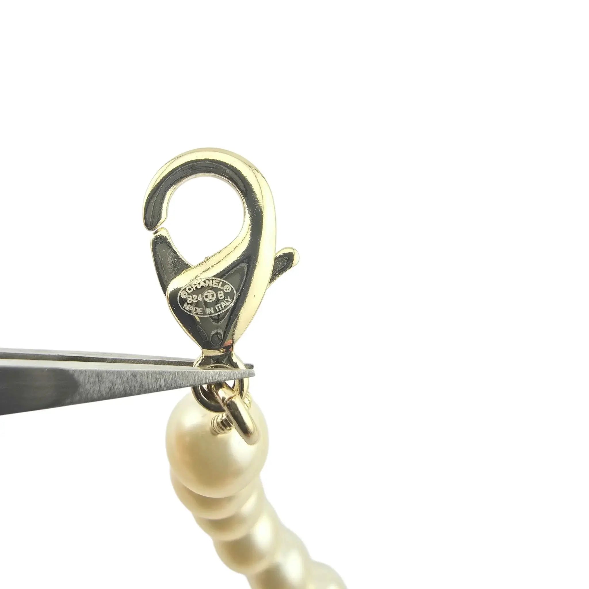 Chanel CC Faux Pearl Crystal Necklace 2024 CHANEL