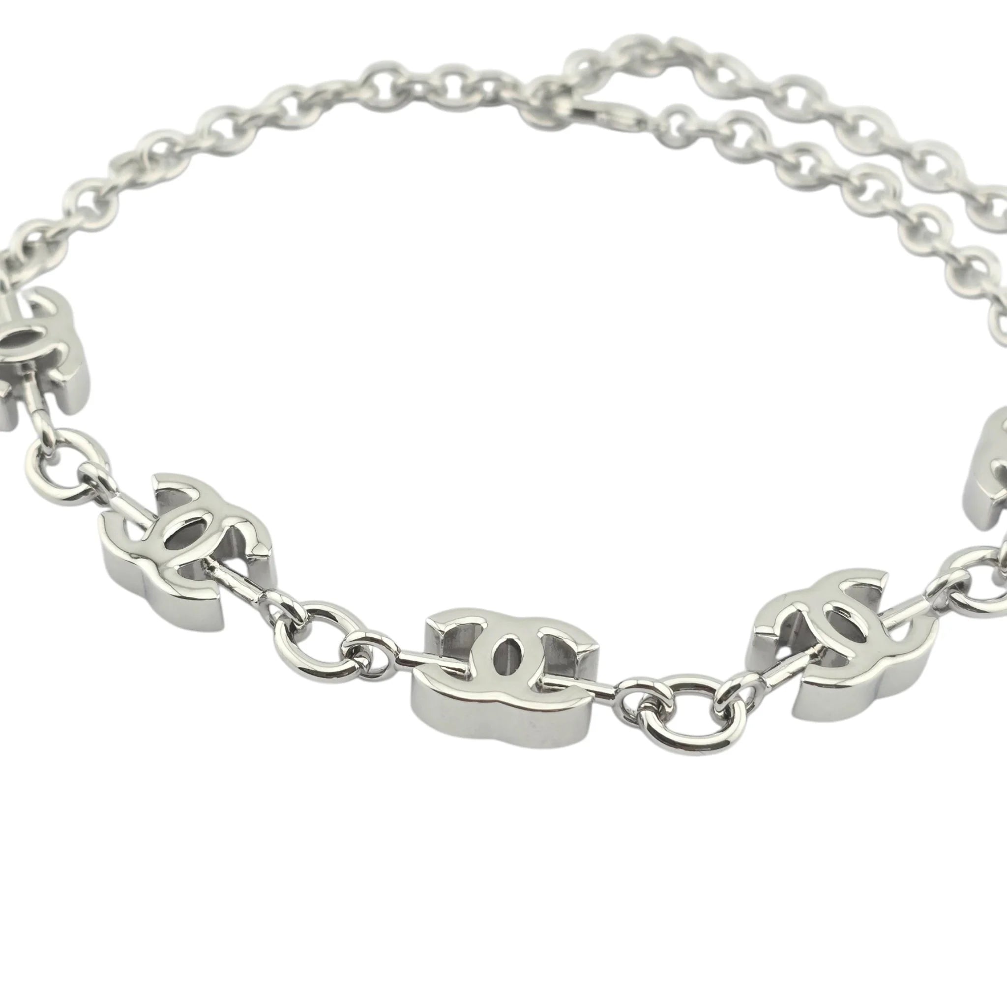 Chanel CC Silver Crystal Choker Necklace 2025 CHANEL