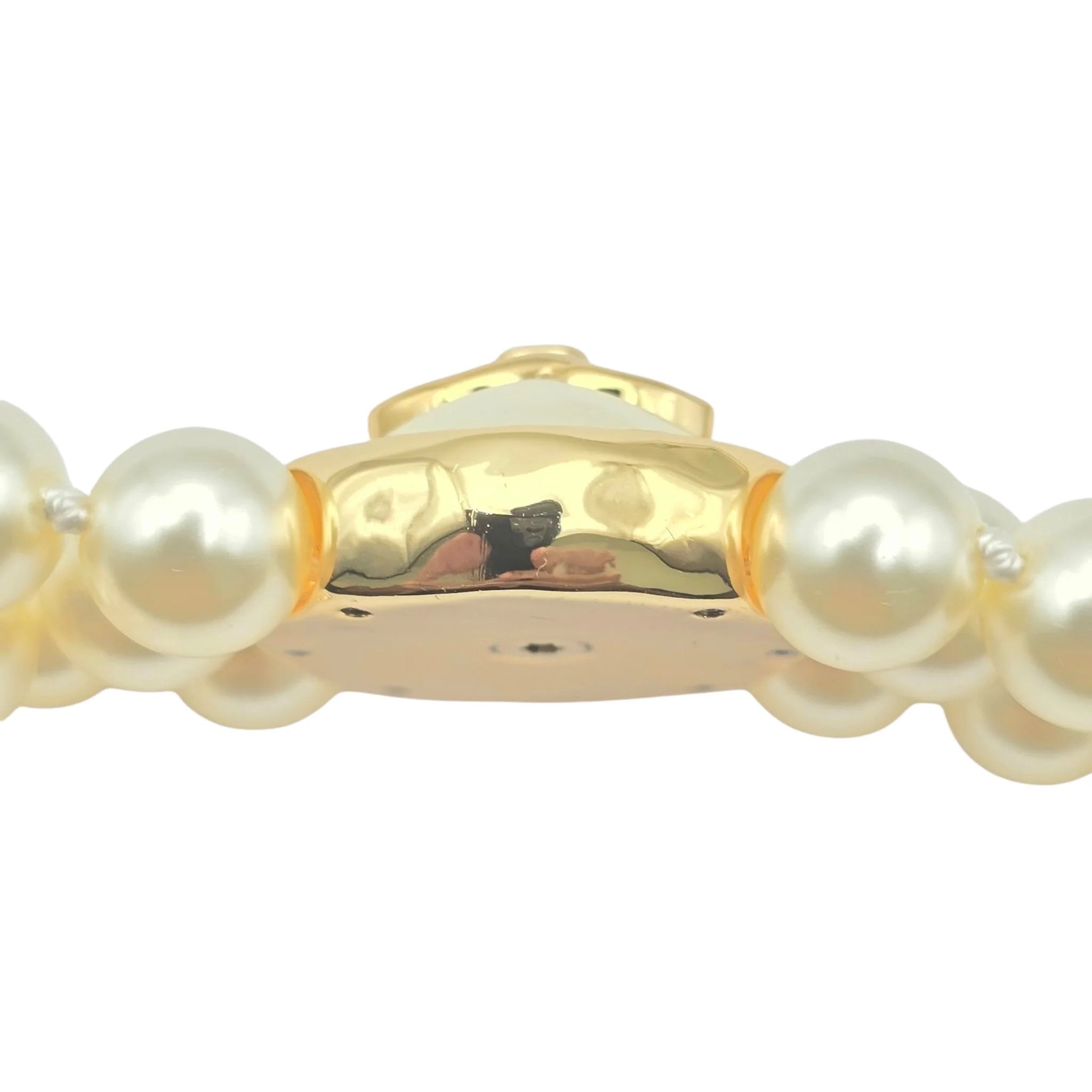 Chanel CC Faux Pearl Gold Choker Necklace 2024 CHANEL