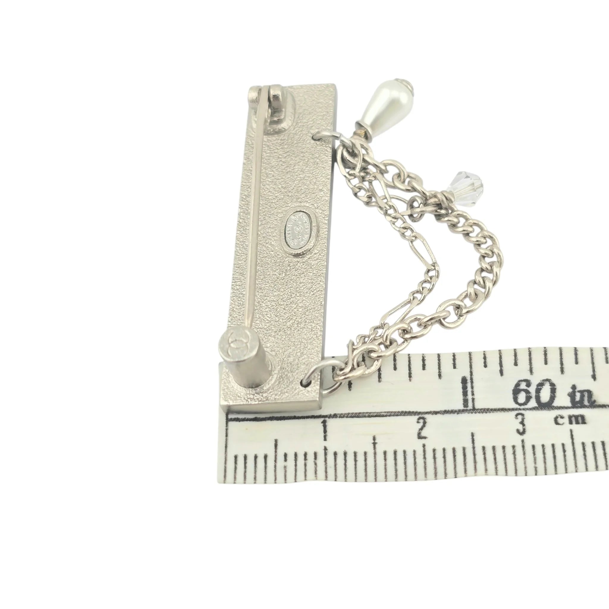 Chanel Silver Crystal Chain Brooch 2021 CHANEL