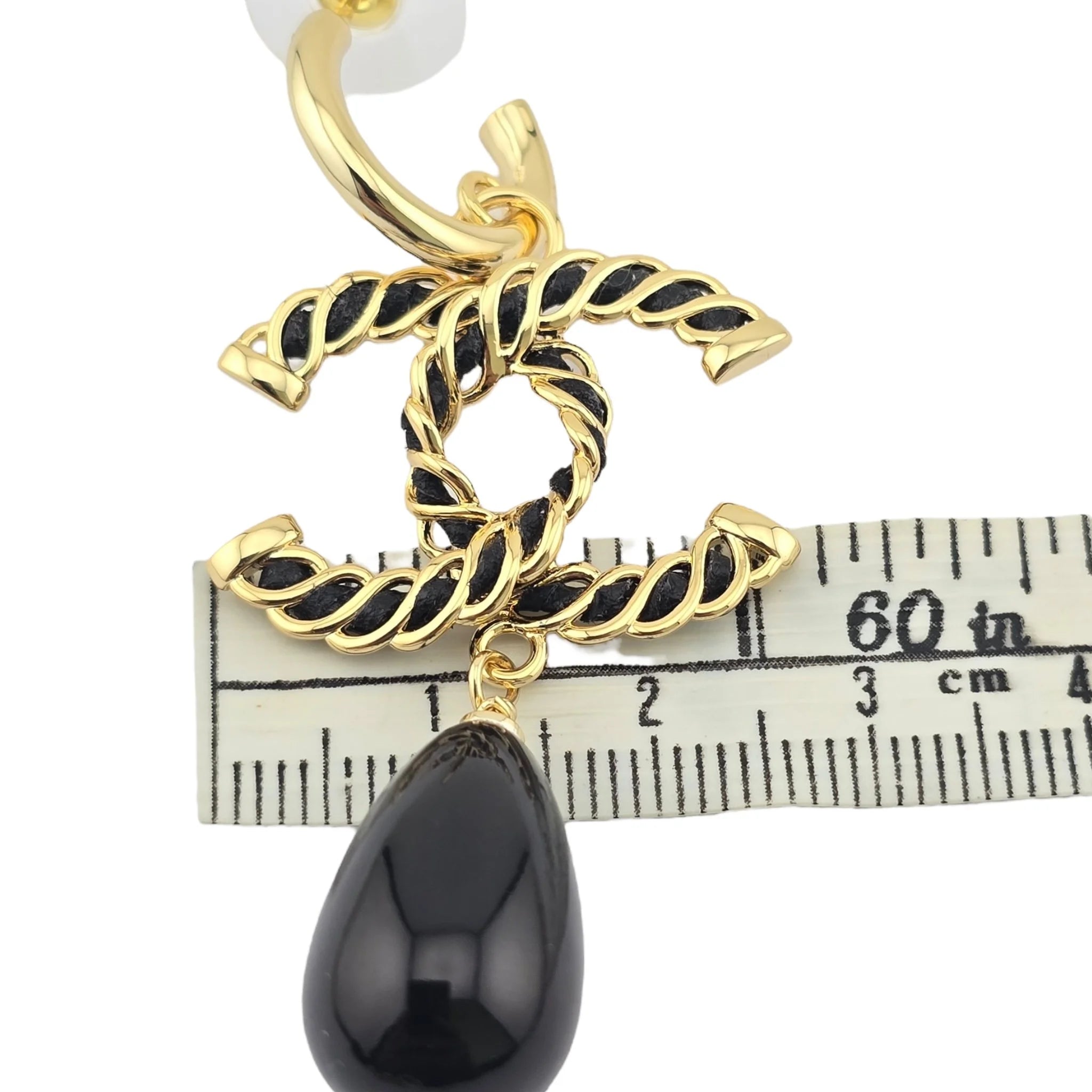 Chanel Resin & Leather CC Drop Earrings 2024 CHANEL
