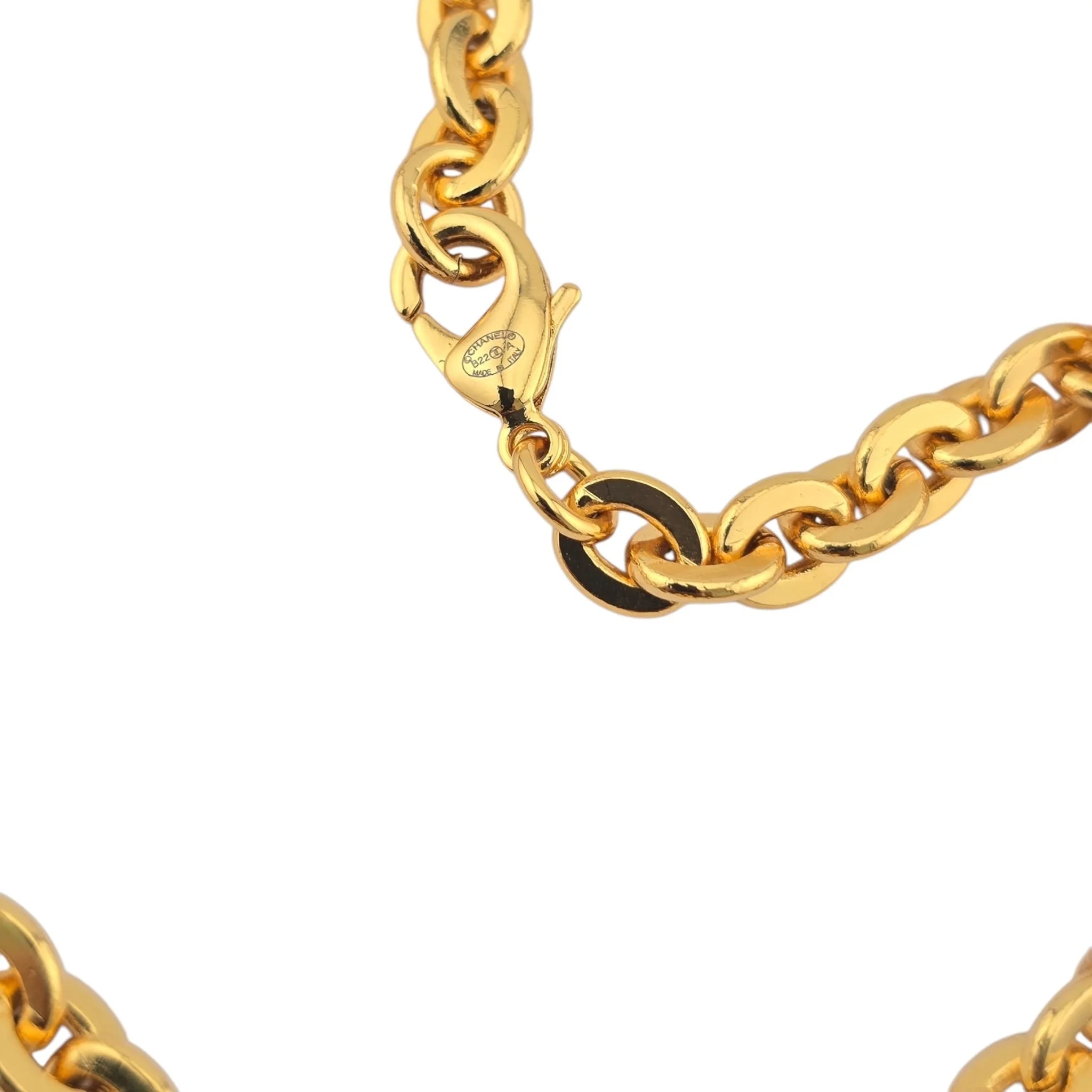 Chanel CC Metal 31 Rue Cambon Door Long Necklace Gold B22 CHANEL