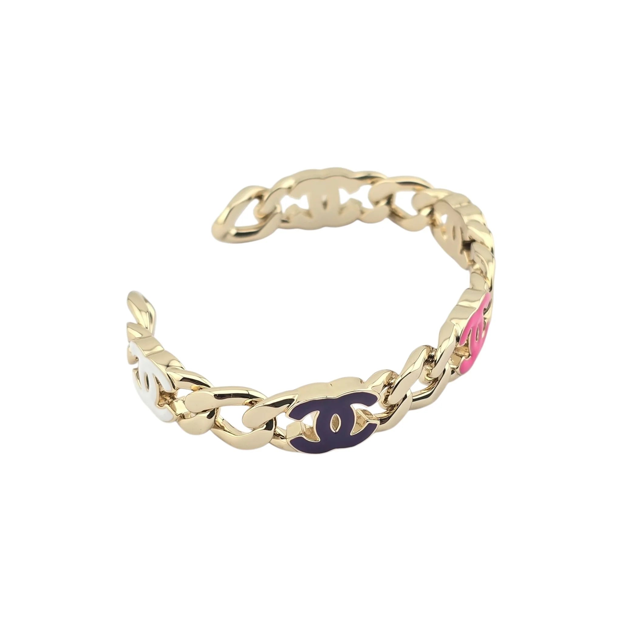 Chanel CC Enamel Chain Multicolour Cuff CHANEL
