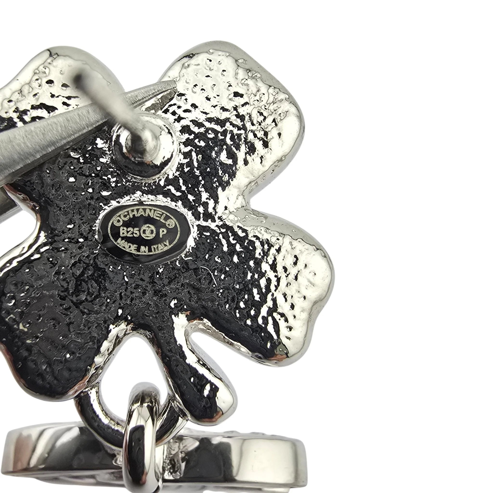 Chanel CC Silver Crystal Star Floral Drop Earrings 2025 CHANEL