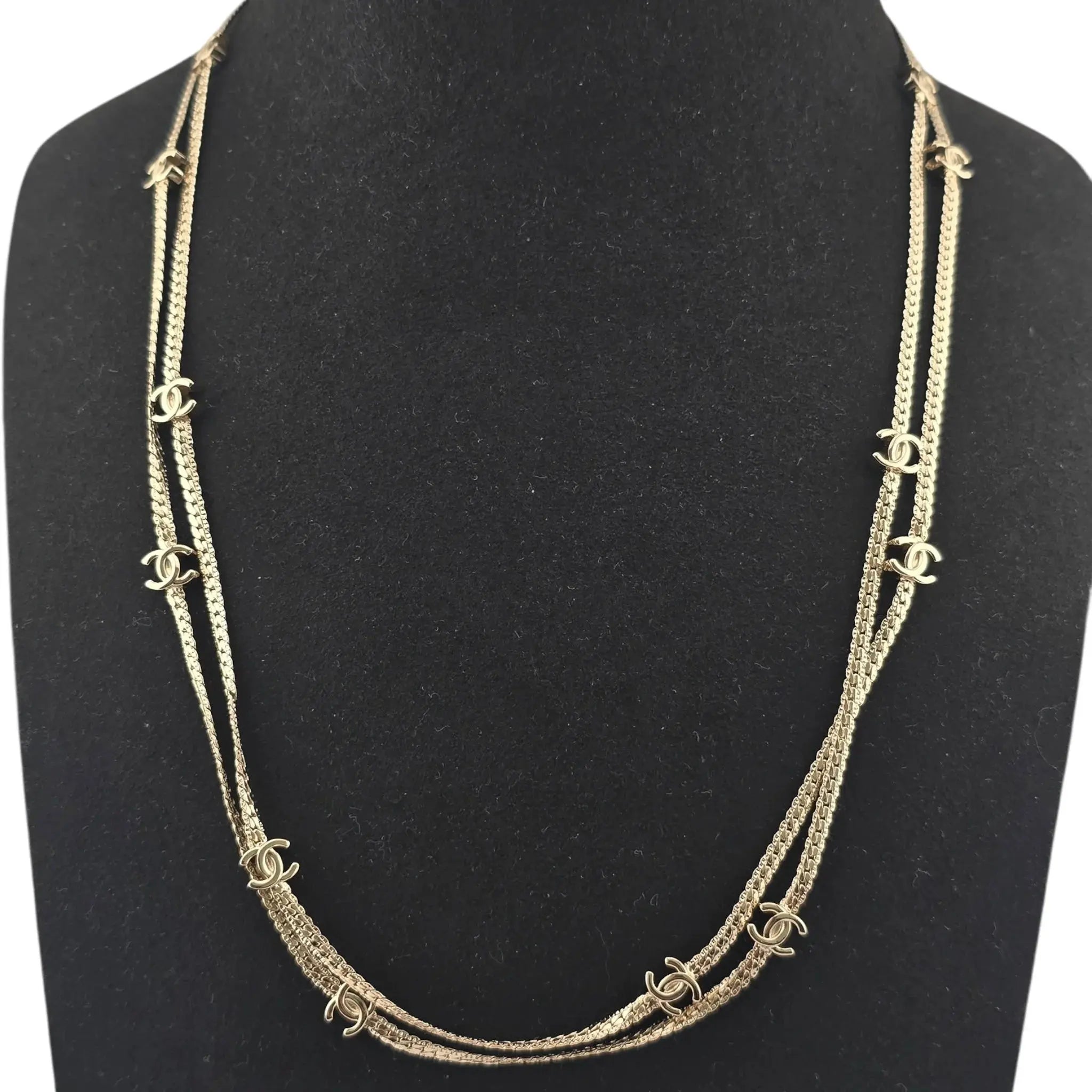 Chanel CC Gold Metal Long Necklace 2024 CHANEL