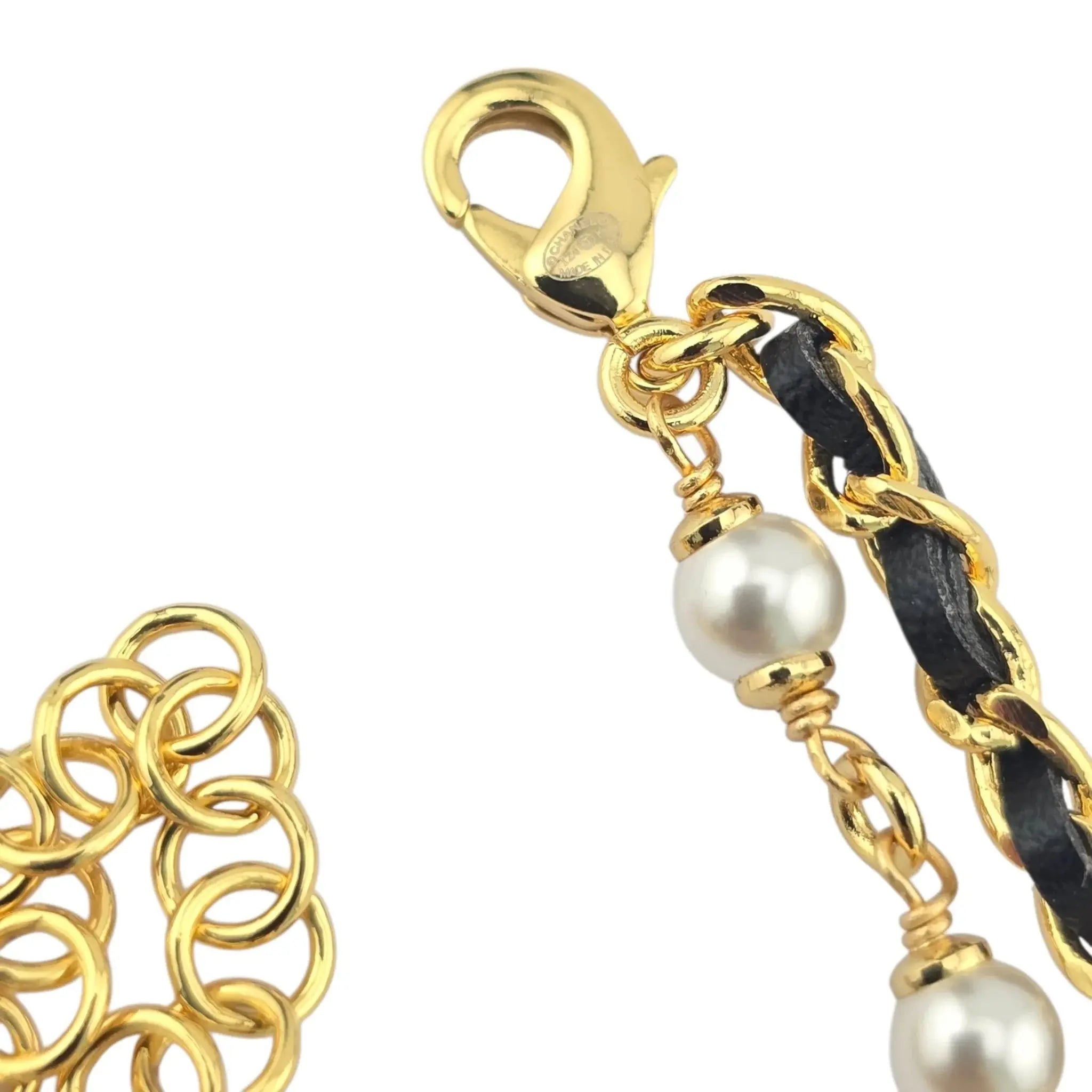 Chanel CC Faux Pearl Leather Necklace 2024 CHANEL