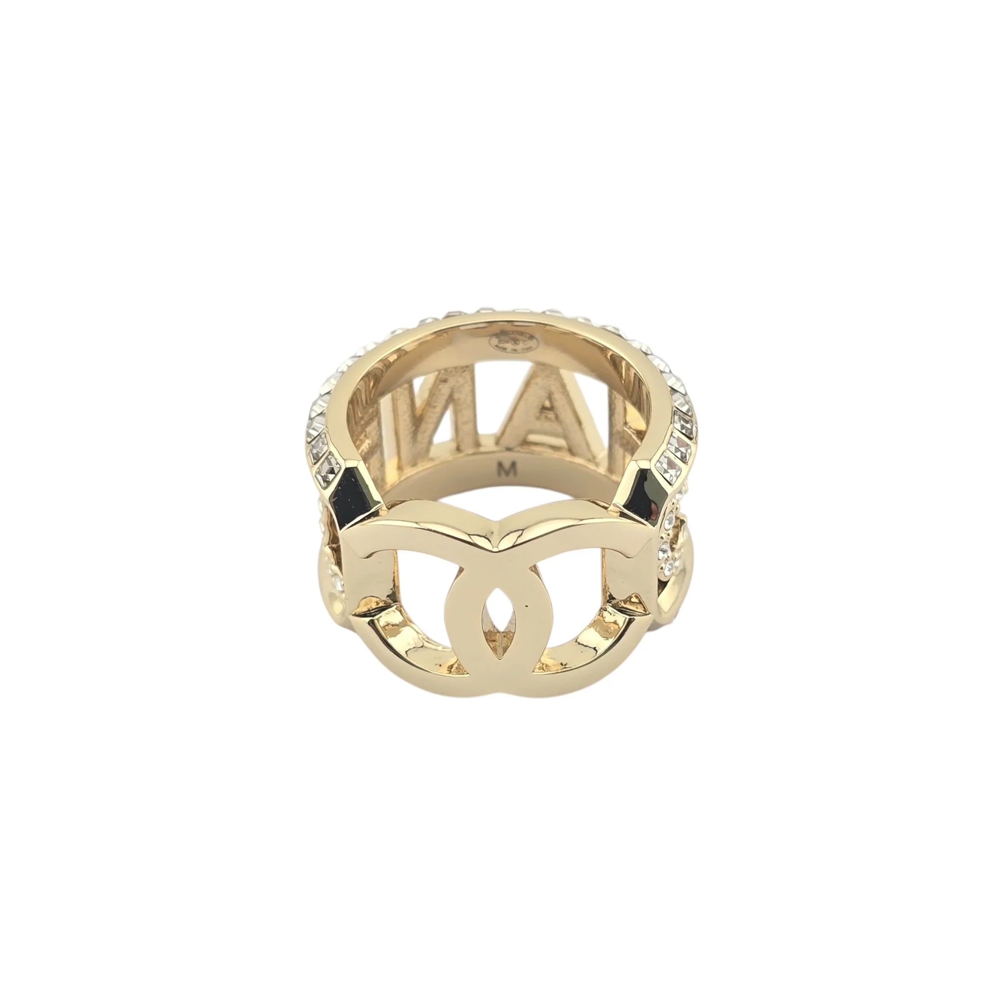 Chanel CC Gold Crystal Ring 2024 CHANEL