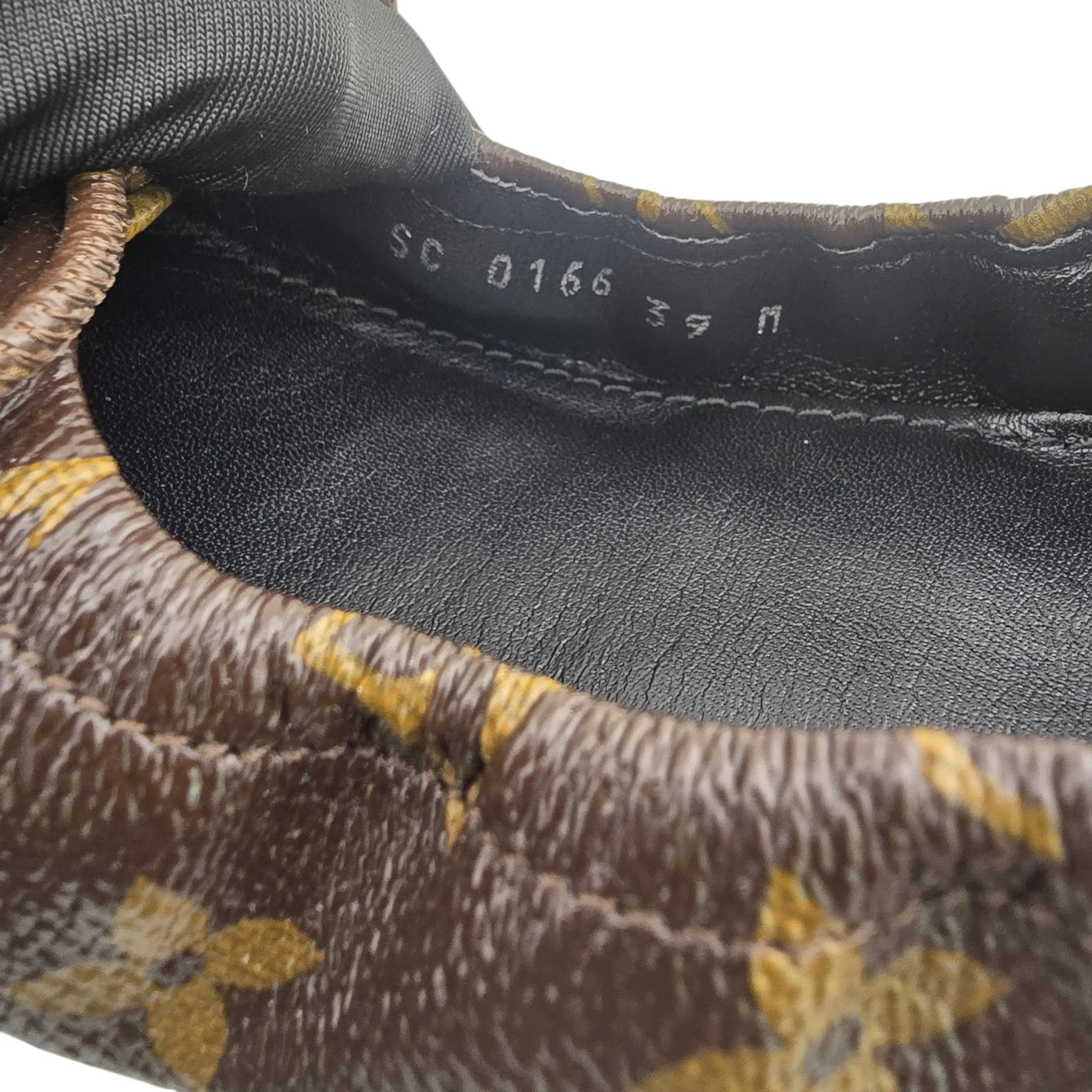 Louis Vuitton LV Brown Canvas Monogram Ballet Flats 39 LOUIS VUITTON