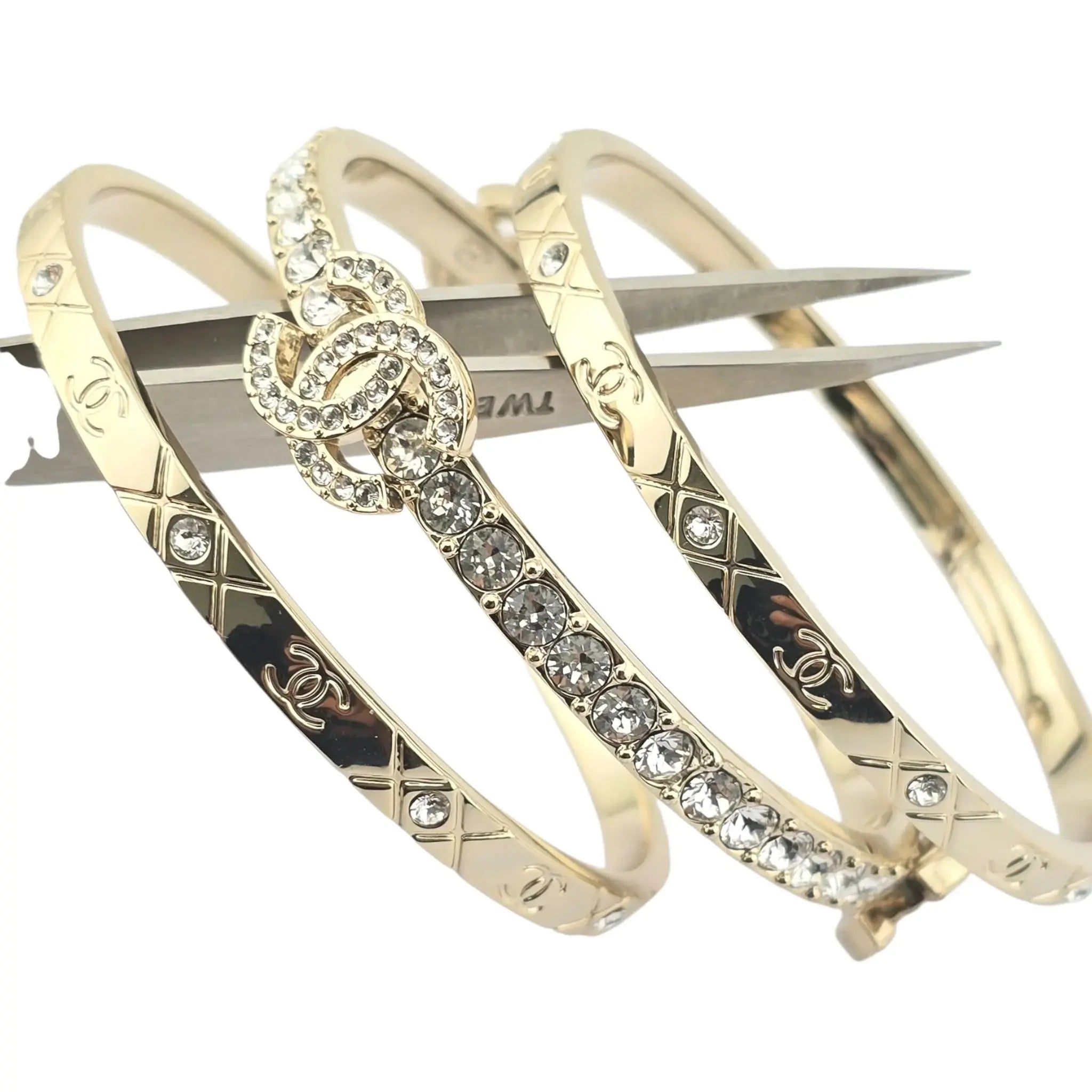 Chanel CC Cuff Bangle Gold Set S 2025 CHANEL