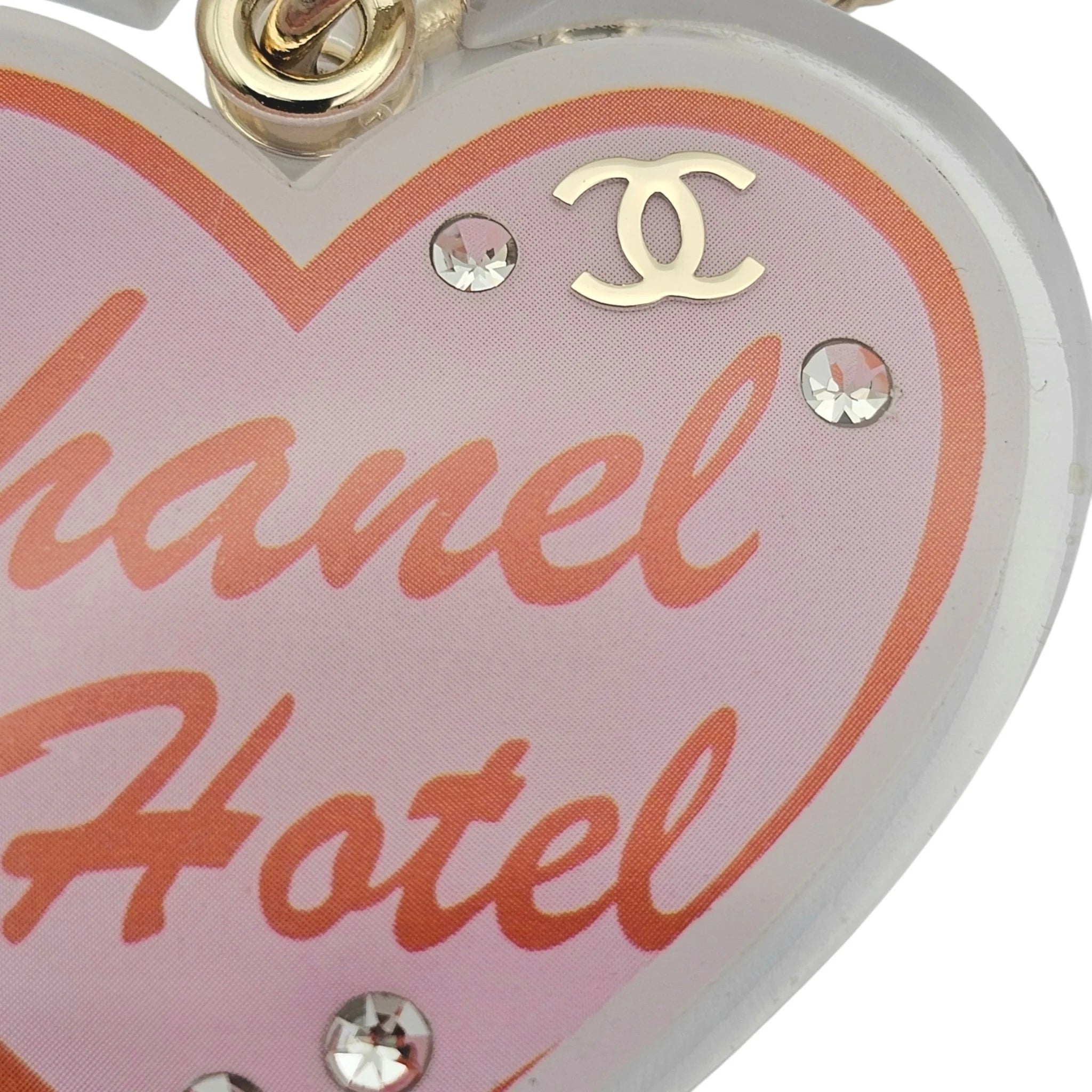 Chanel CC Resin Metal Strass Multi Color Heart Shape Necklace 2024 CHANEL