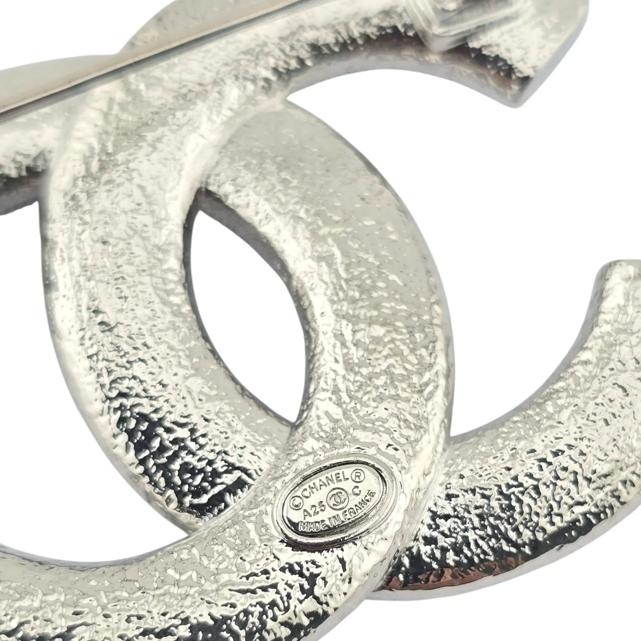 Chanel CC Silver Crystals Enamel Brooch 2025 CHANEL