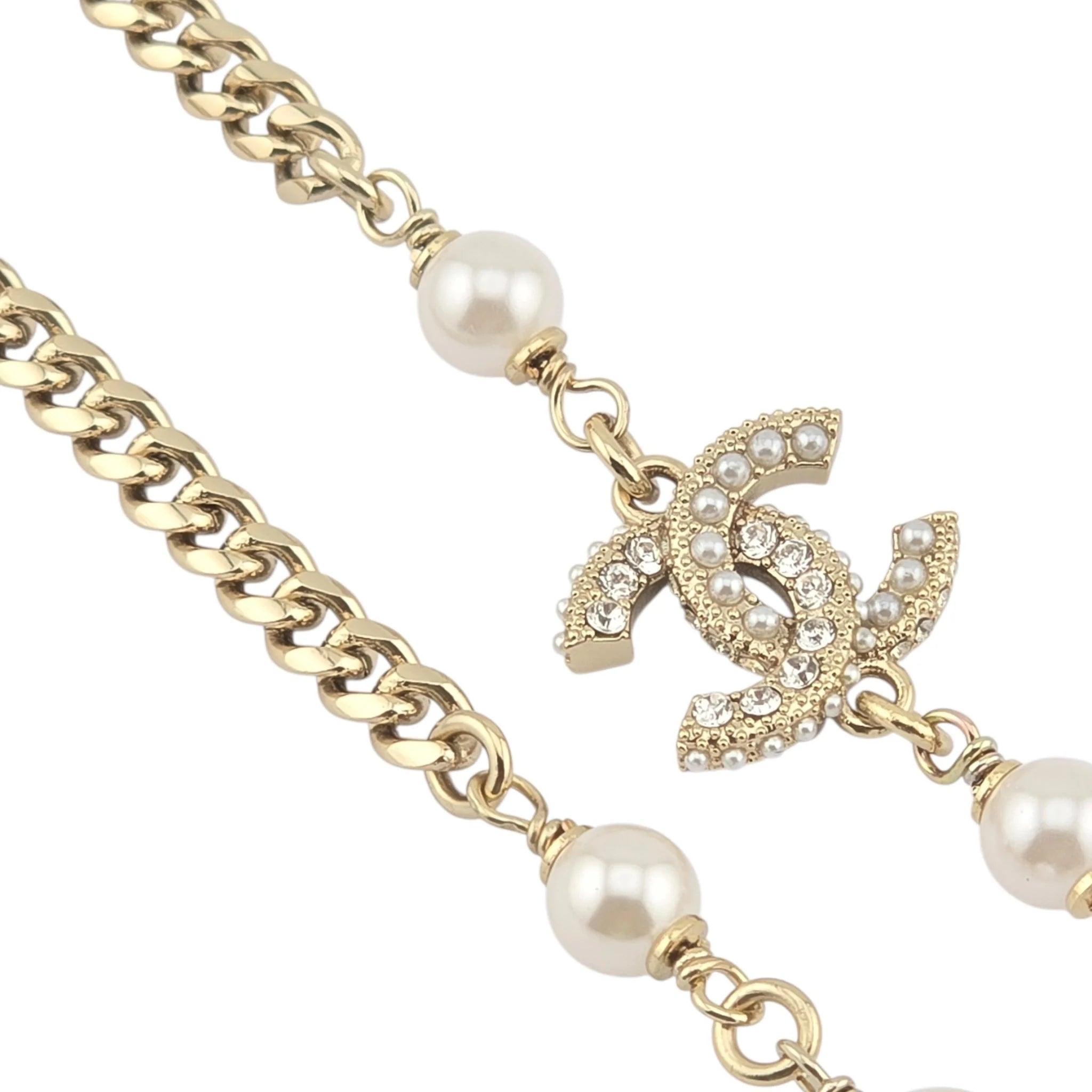 Chanel CC White Heart Long Necklace 2022 CHANEL