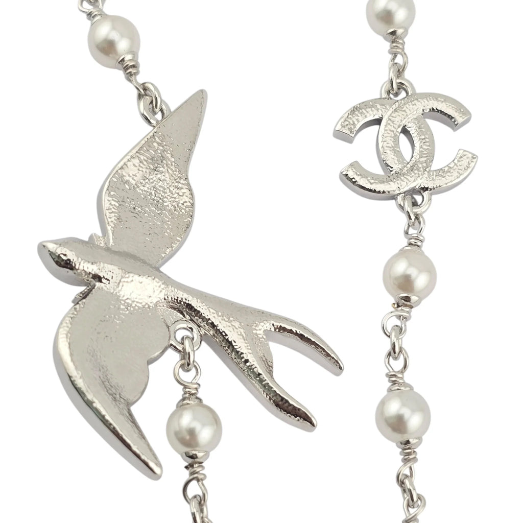 Chanel CC Silver Bird Long Necklace SS25 CHANEL