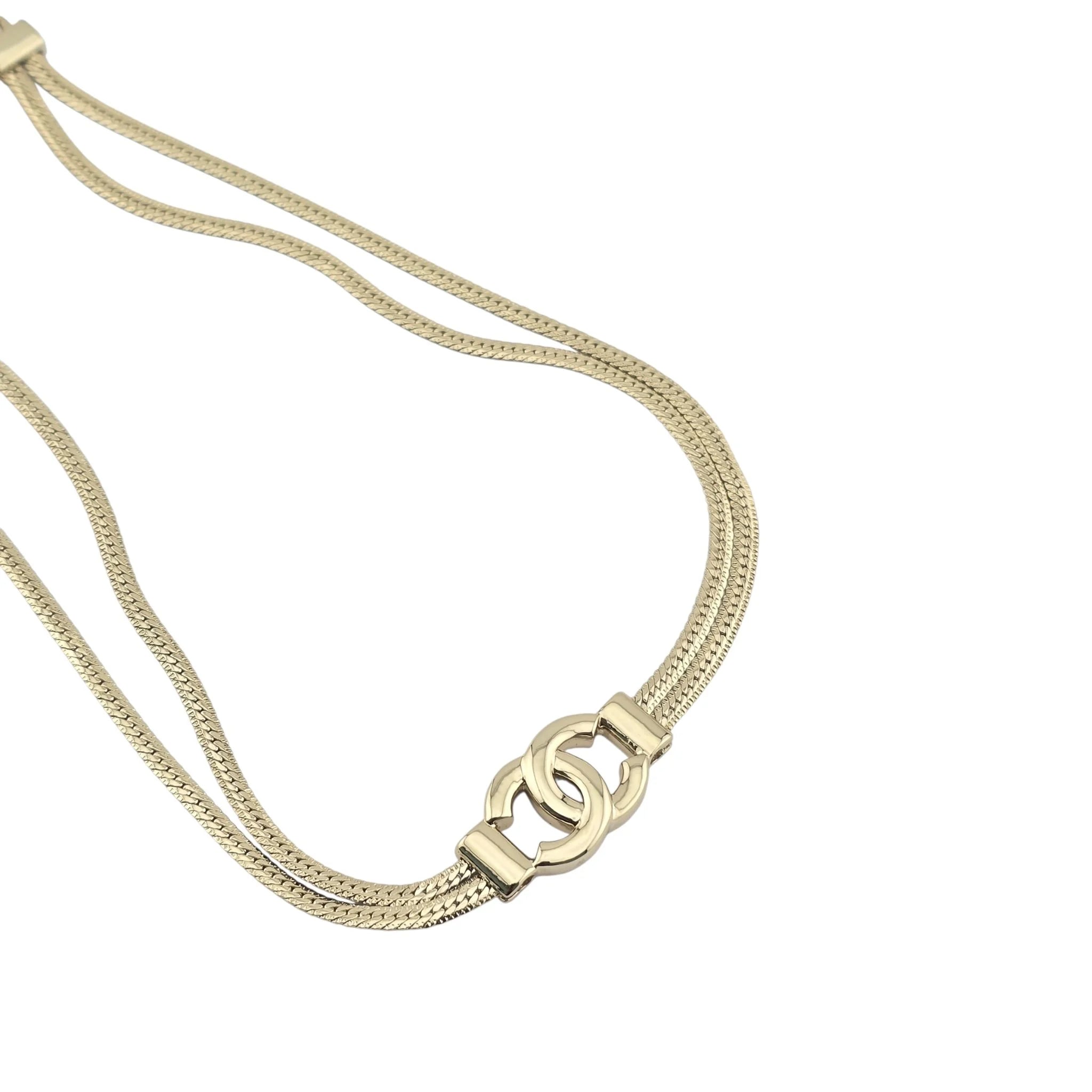 Chanel CC Choker Multi-Strand Gold Necklace 2024 CHANEL