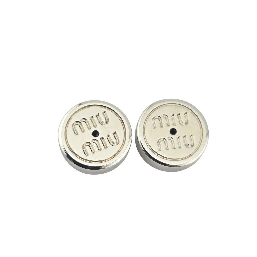 Miu Miu Logo Silver Crystal Earrings MIU MIU