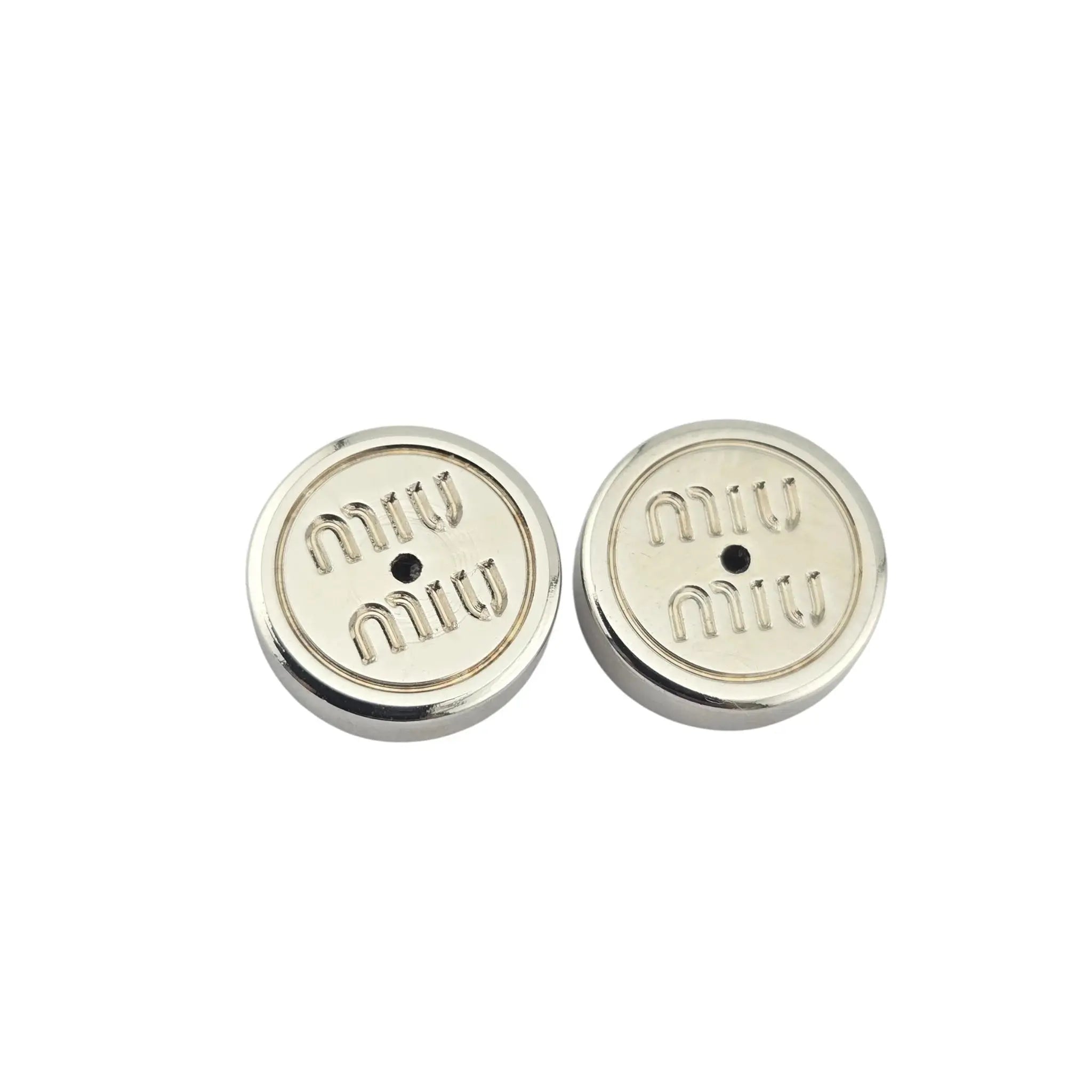 Miu Miu Logo Silver Crystal Earrings MIU MIU