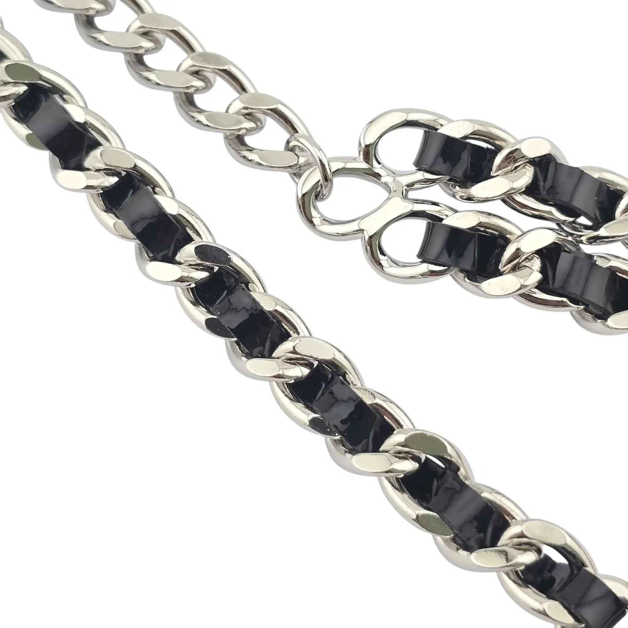 Chanel CC Black Silver Lambskin Necklace 2025 CHANEL