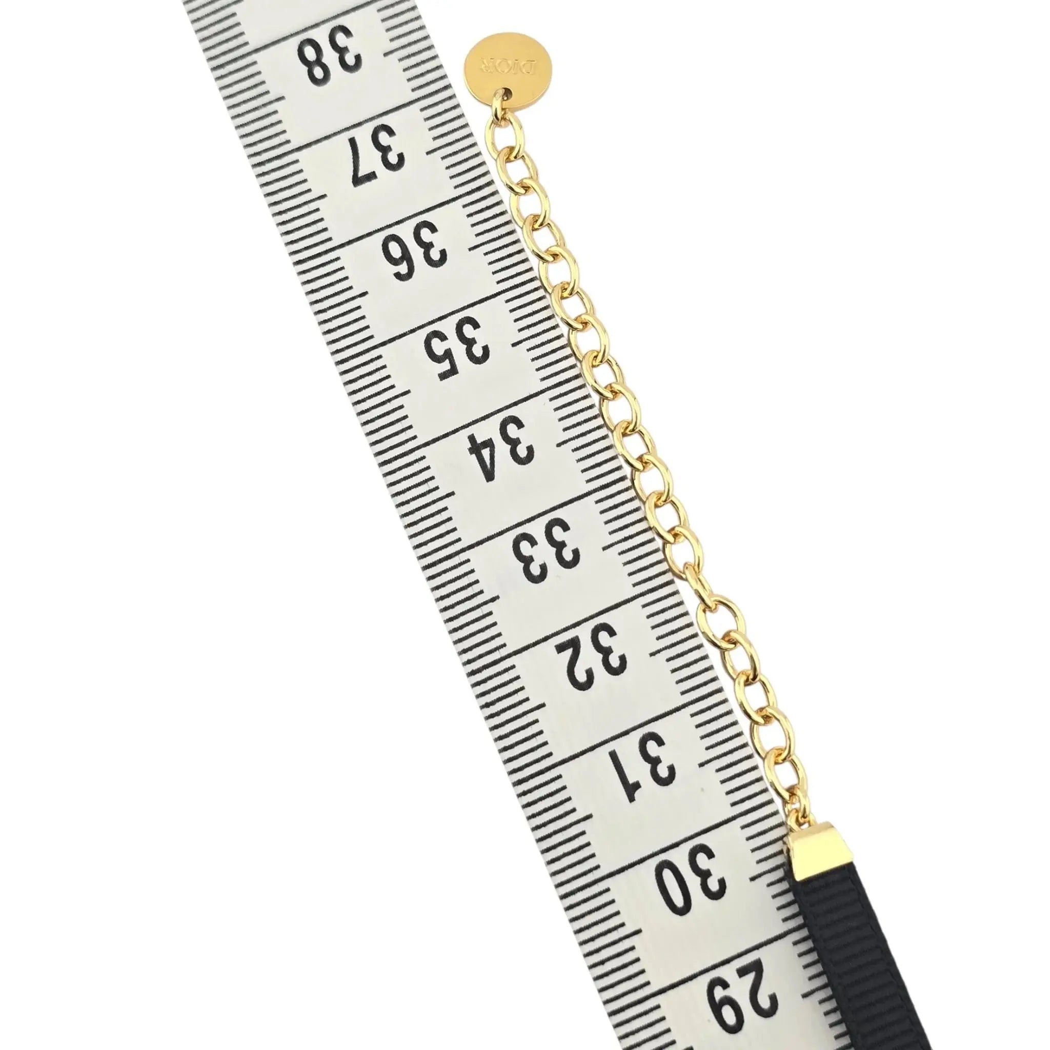 Christian Dior Black Gold Fabric Choker Necklace DIOR