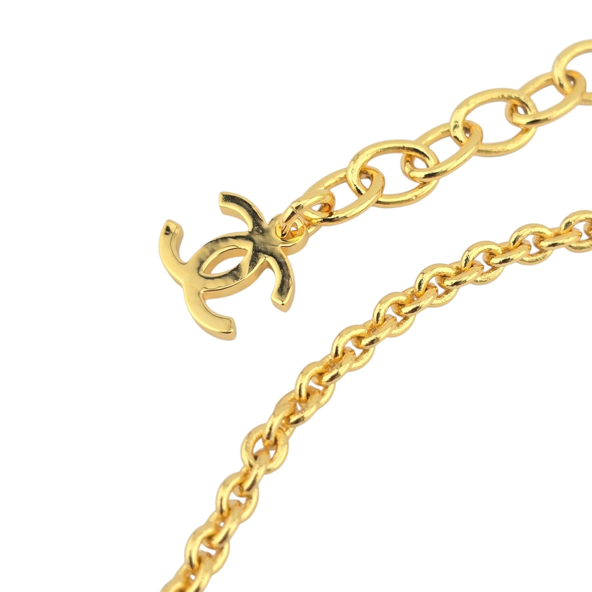 Chanel CC Pendant Gold Black Necklace 2025 CHANEL