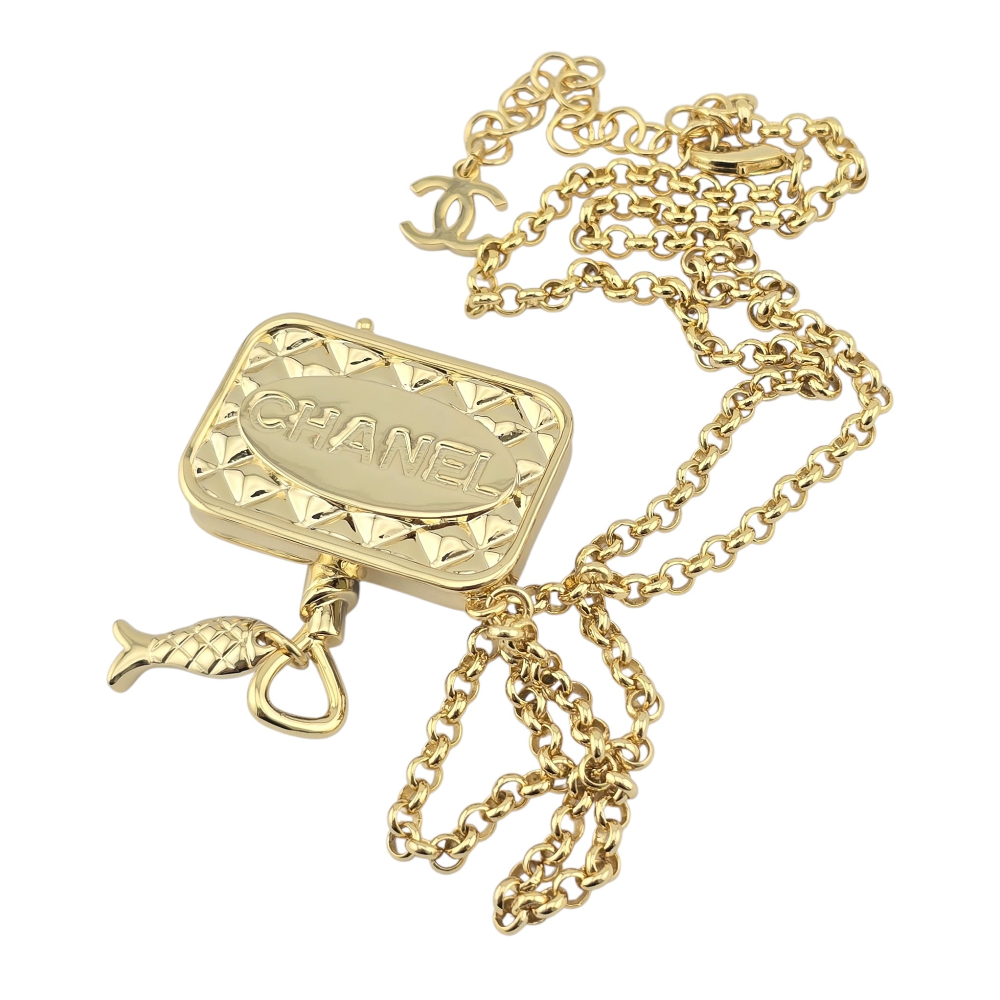 Chanel CC Gold Faux Pearl Tin Necklace 2025 CHANEL
