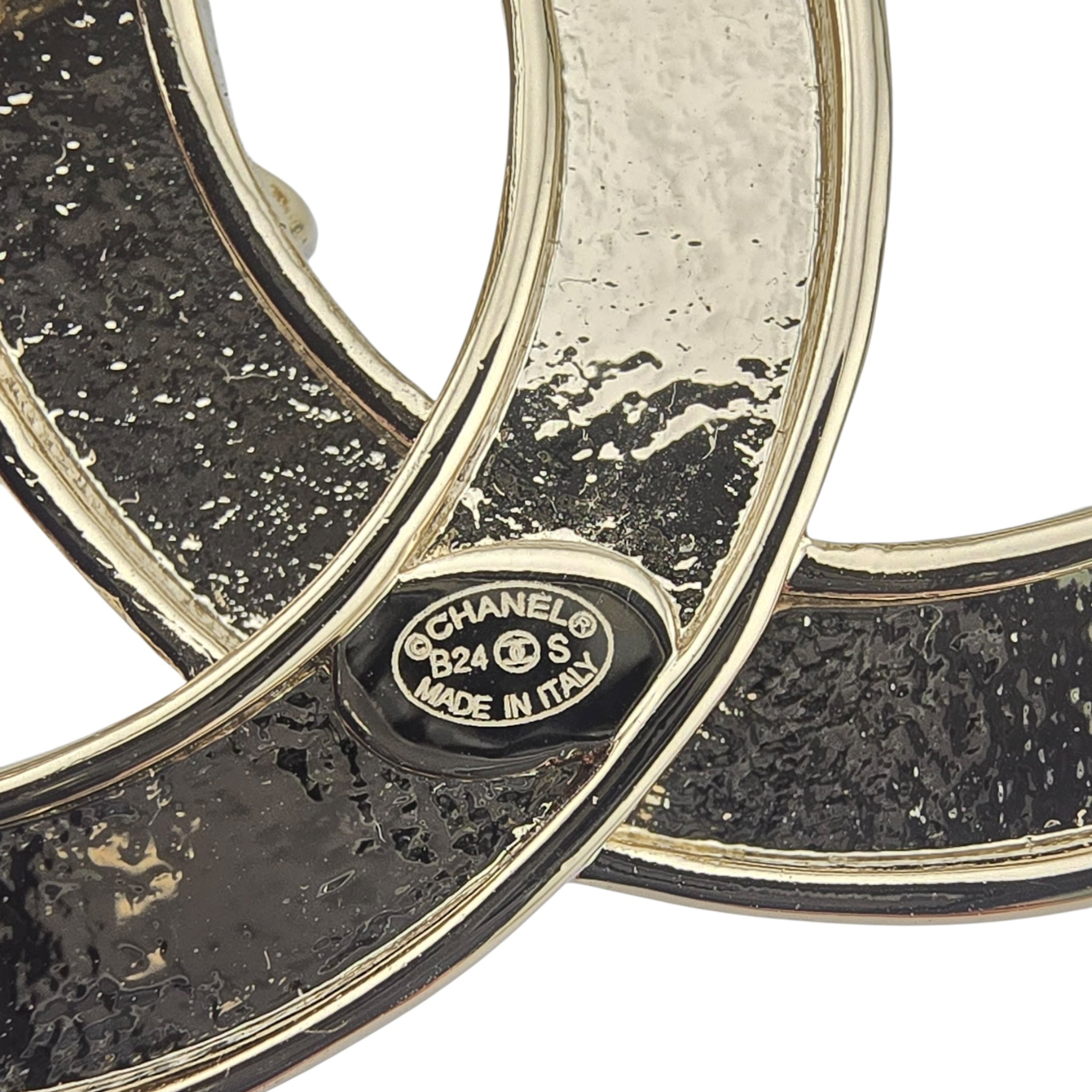 Chanel CC Pink Gold Enamel Brooch 2024 CHANEL