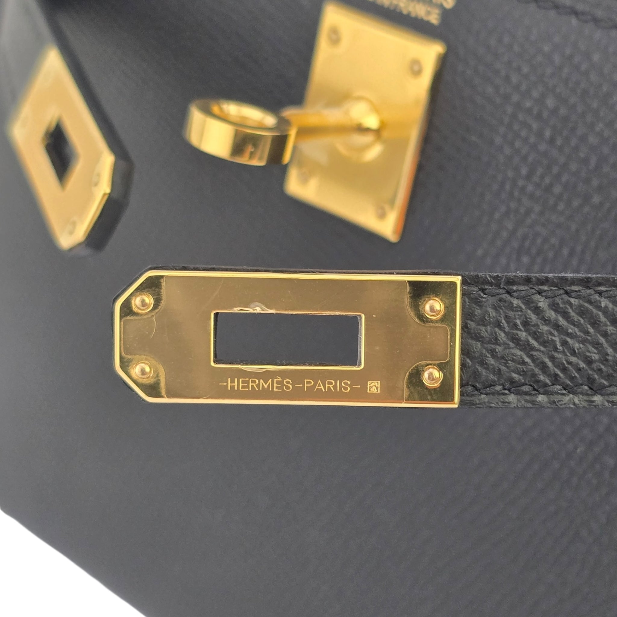 Hermes Mini Kelly II Epsom Noir Gold Hardware Bag HERMES
