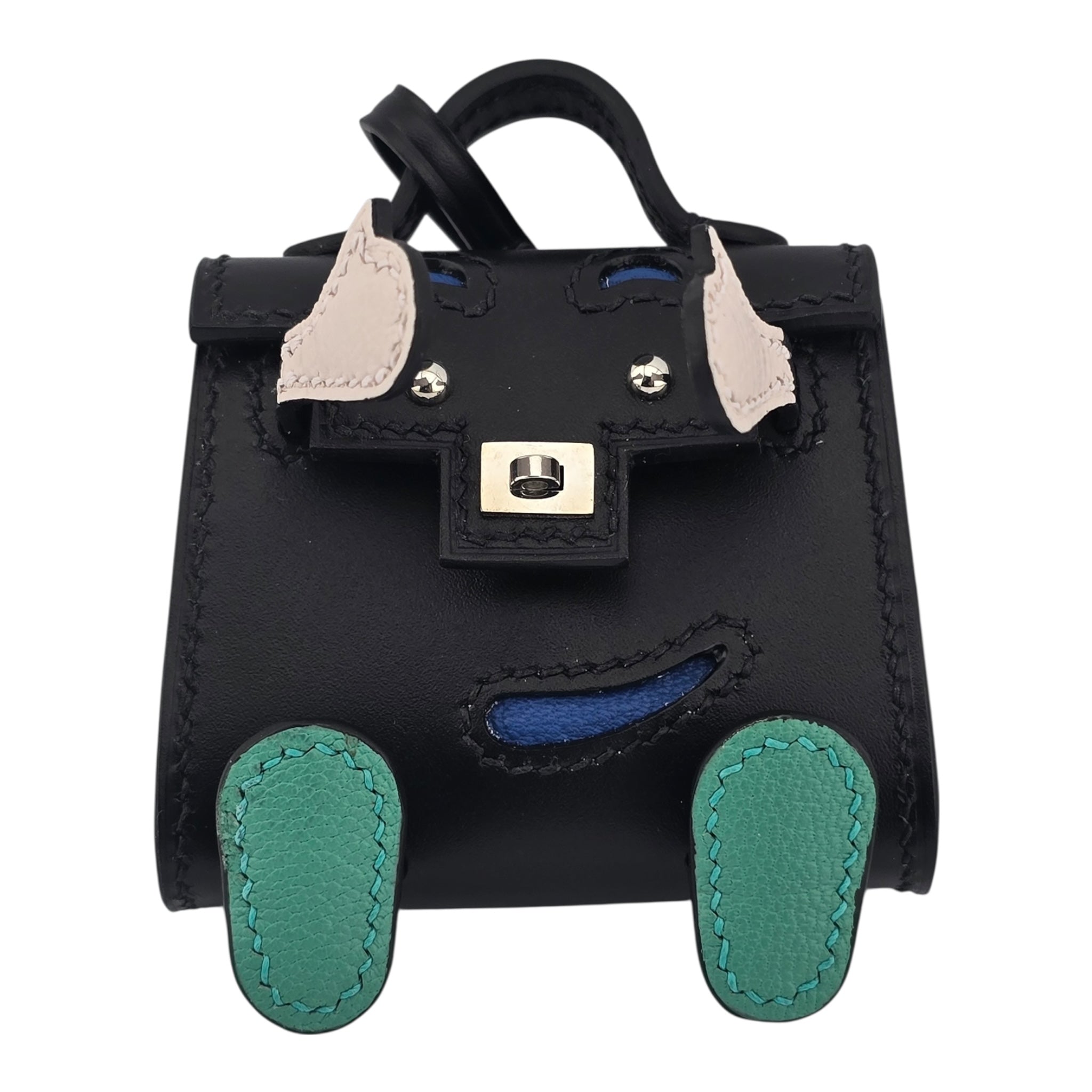 Hermes Quelle Idole Kelly Doll Bag Charm Noir Black