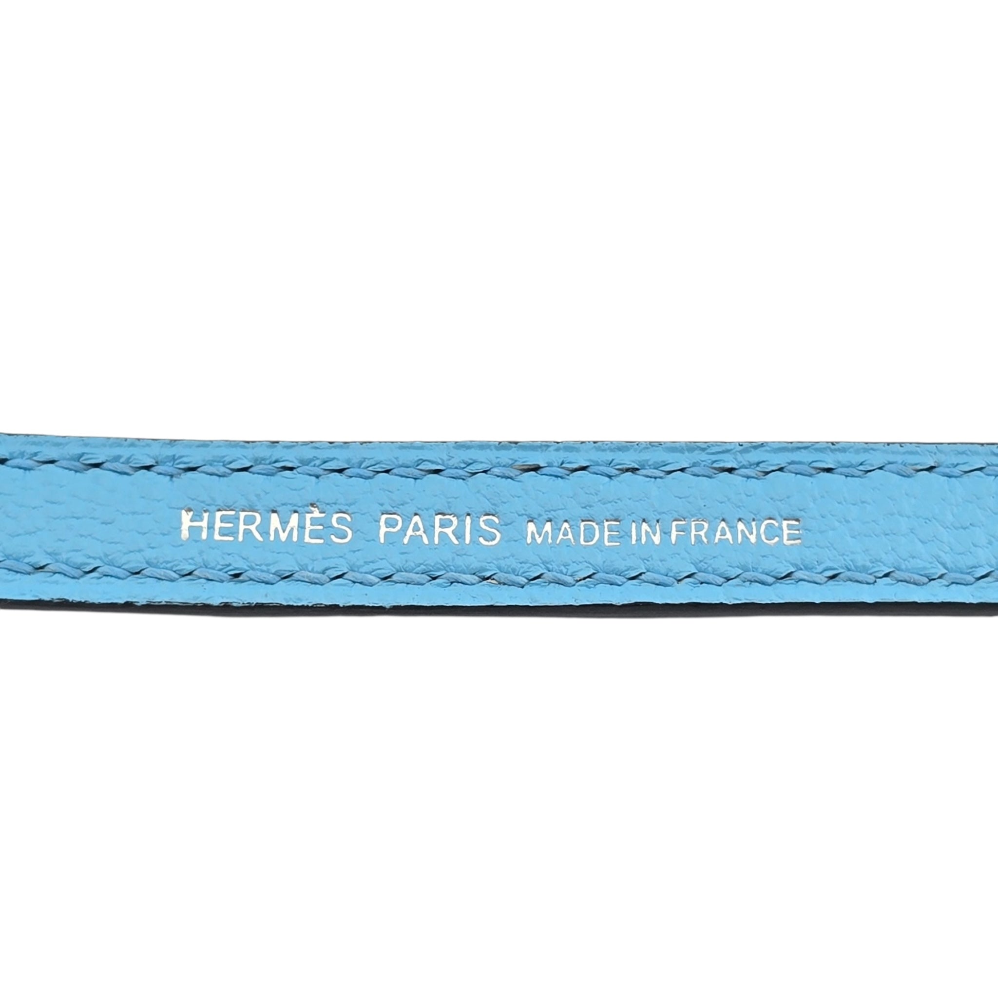 Hermes Mini Kelly II Bleu Celeste Chevre Palladium Hardware Bag