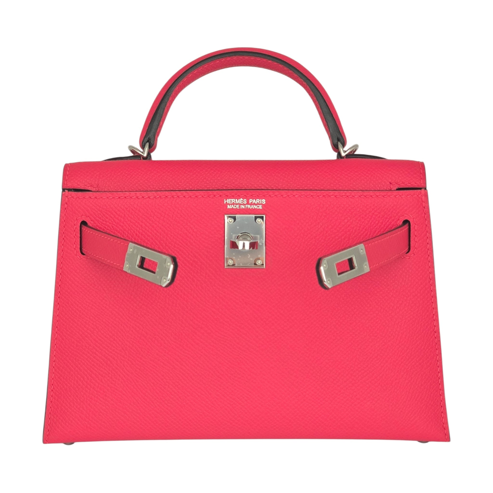 Hermes Mini Kelly II Epsom Rose Extreme Palladium