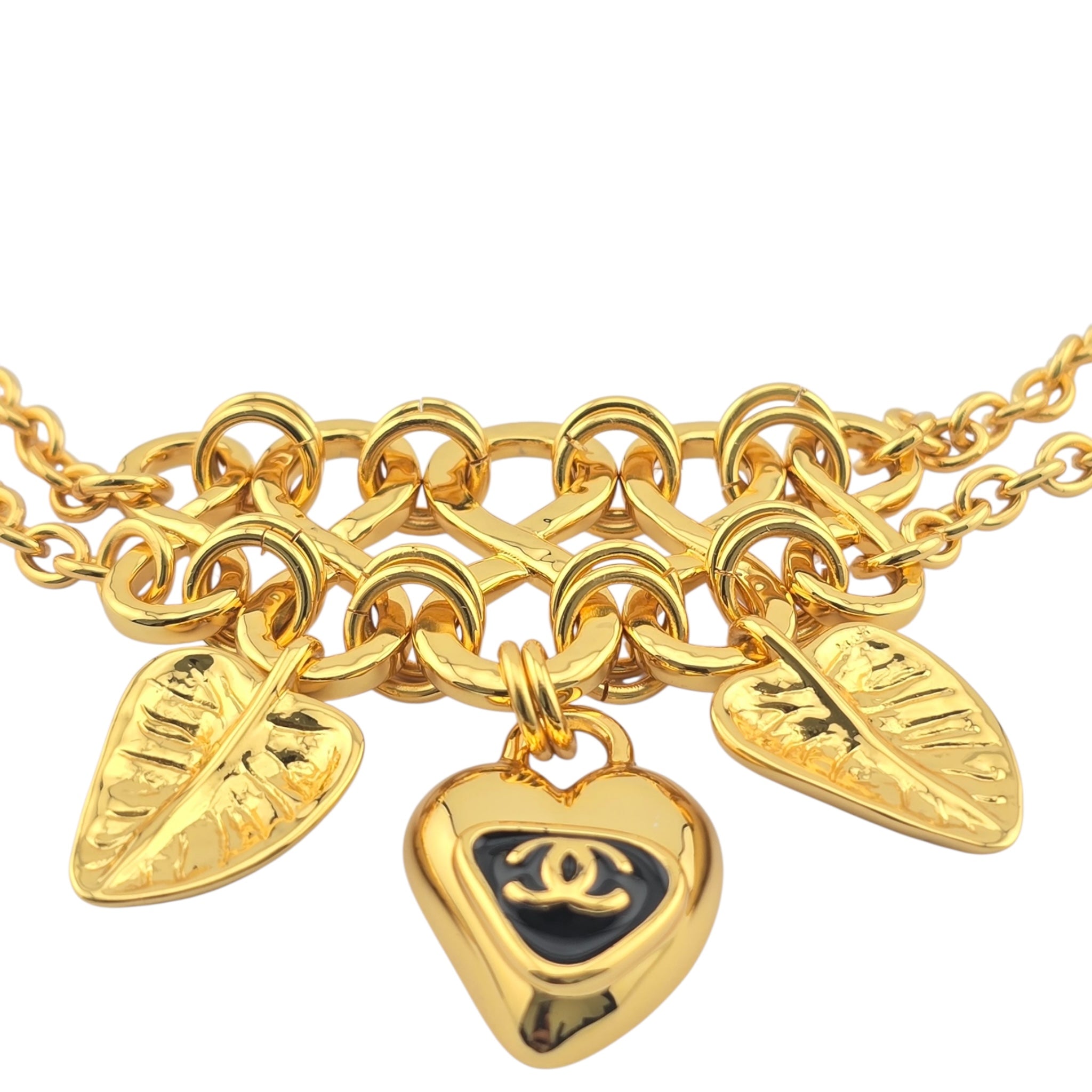 Chanel CC Gold Leaf Pendant Necklace 2025