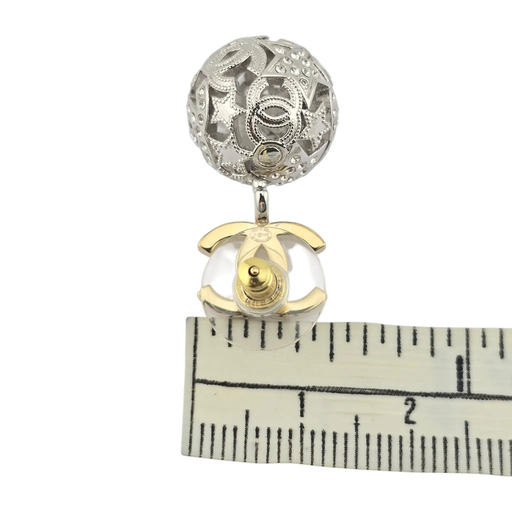 Chanel CC Gold / Silver Ball Earrings 2025 CHANEL