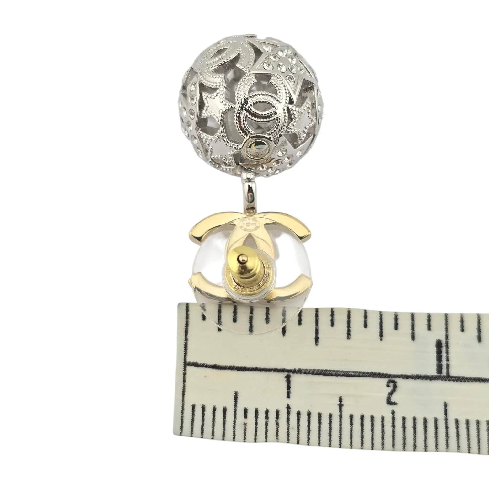 Chanel CC Gold / Silver Ball Earrings 2025 CHANEL