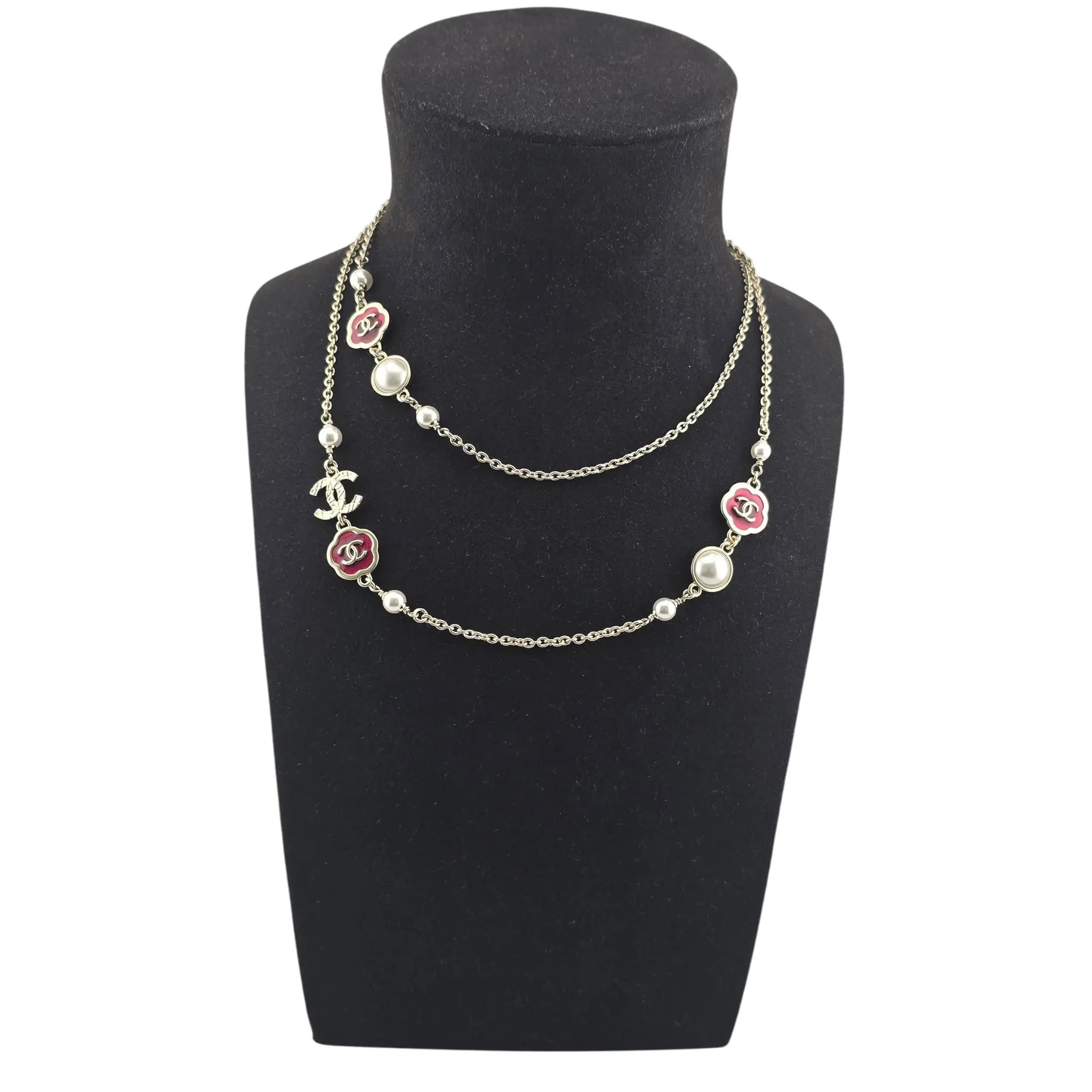 Chanel CC Faux Pearl Metal Long Necklace 2025 CHANEL
