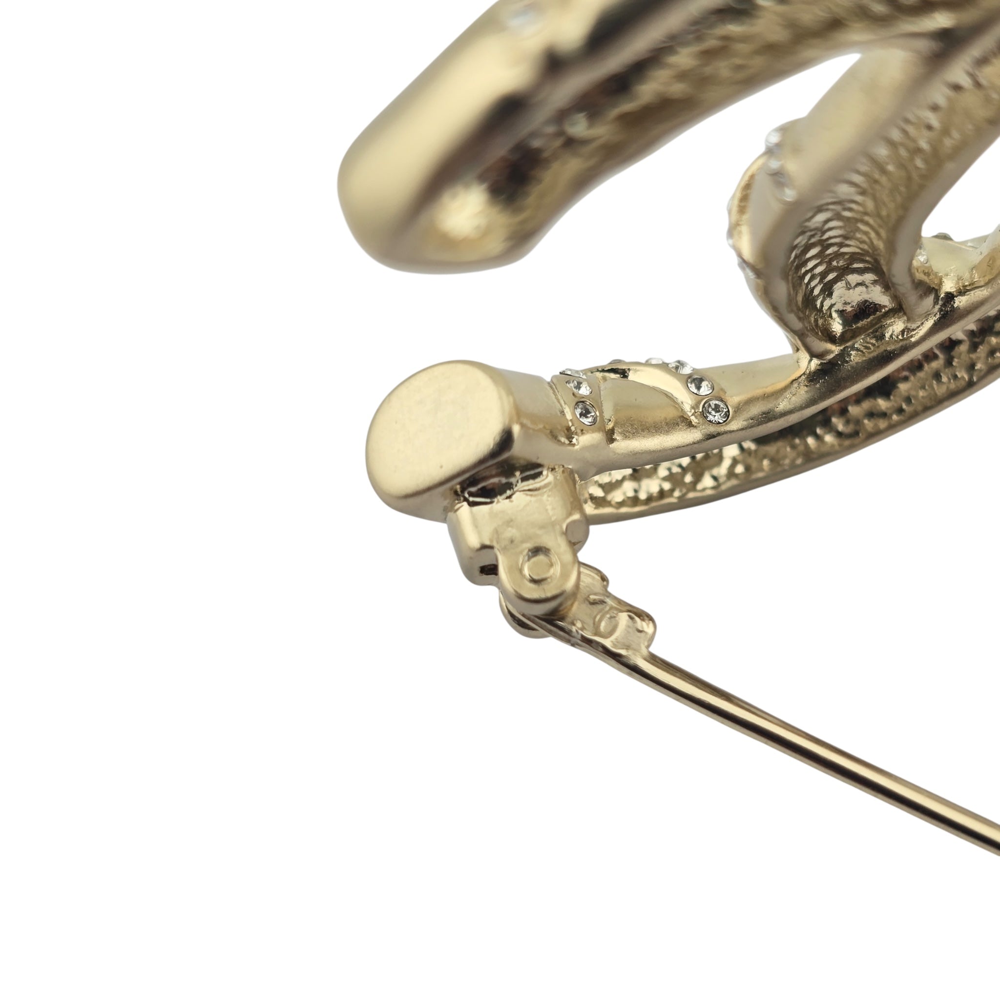 Chanel Crystal CC Logo Brooch Gold 2021