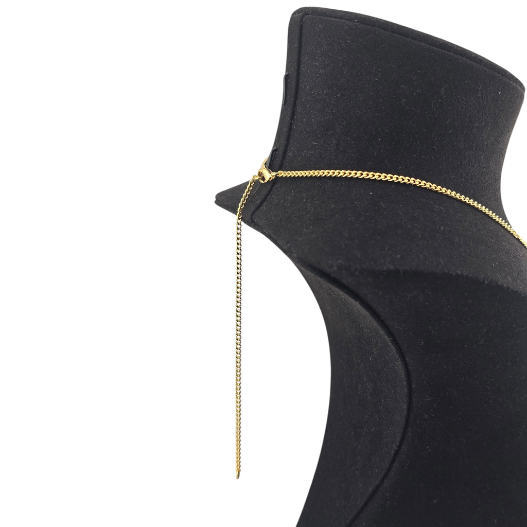 Chanel CC Gold Metal Paris Button Necklace