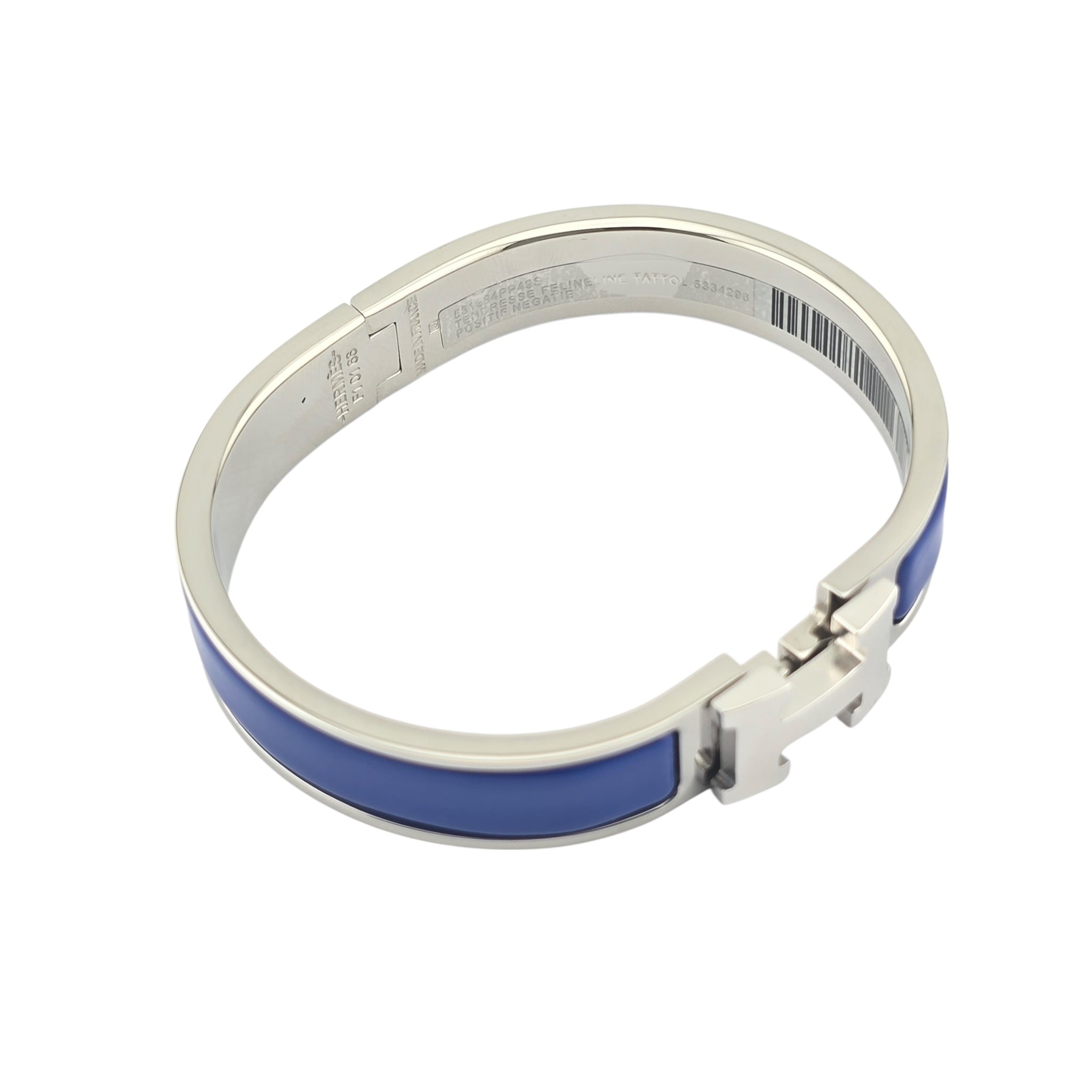 Hermes Clic H Bracelet Royal Blue Palladium GM