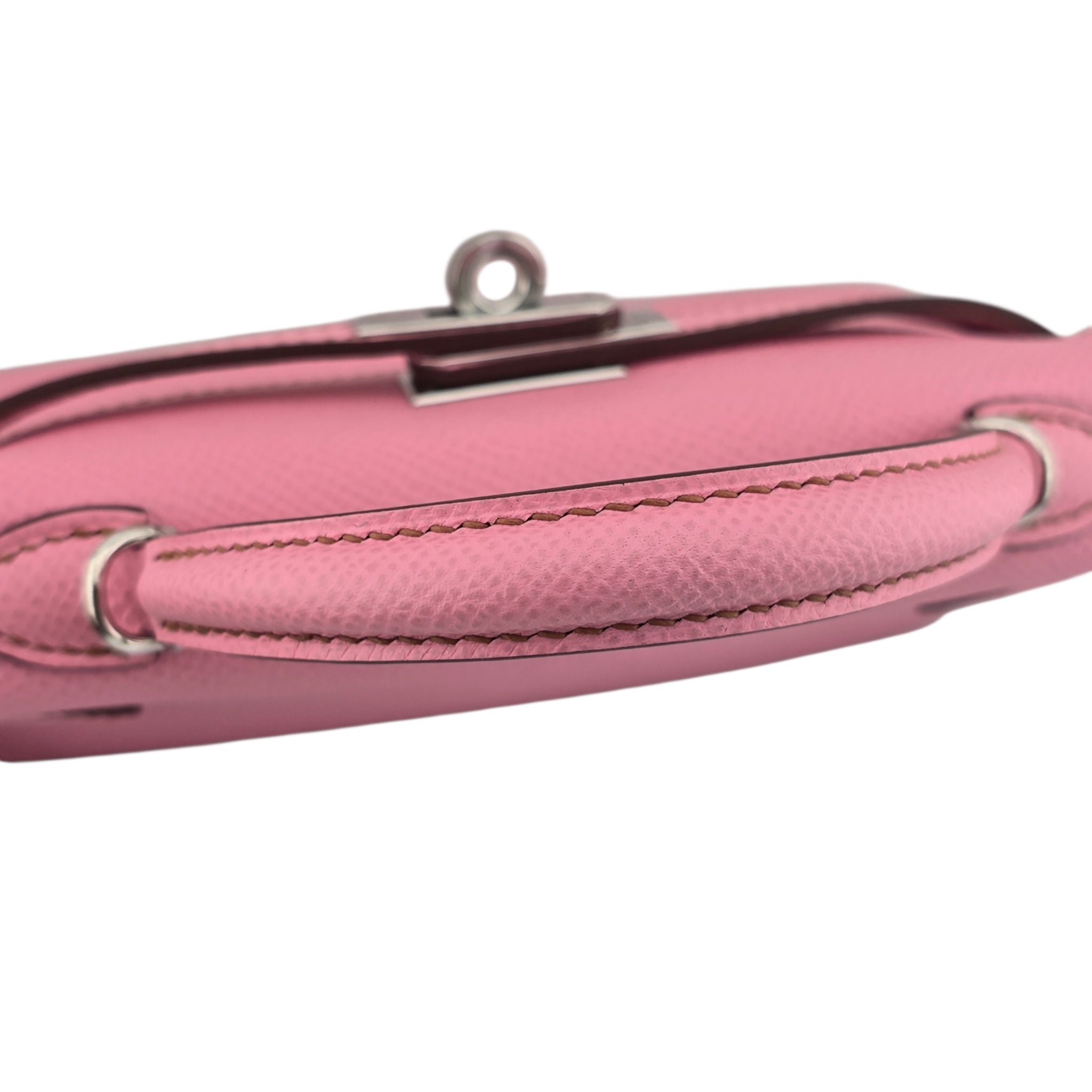Hermes Mini Kelly II Epsom 5P Bubblegum Pink Palladium Hardware Bag