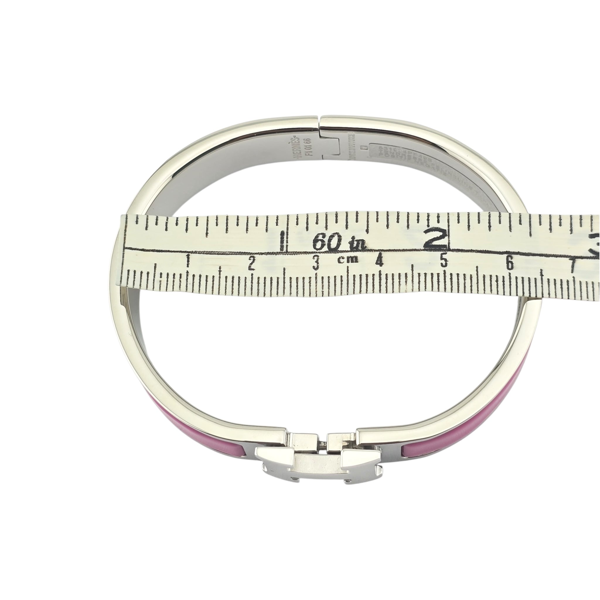 Hermes Clic H Bracelet Rose Azalee Palladium GM