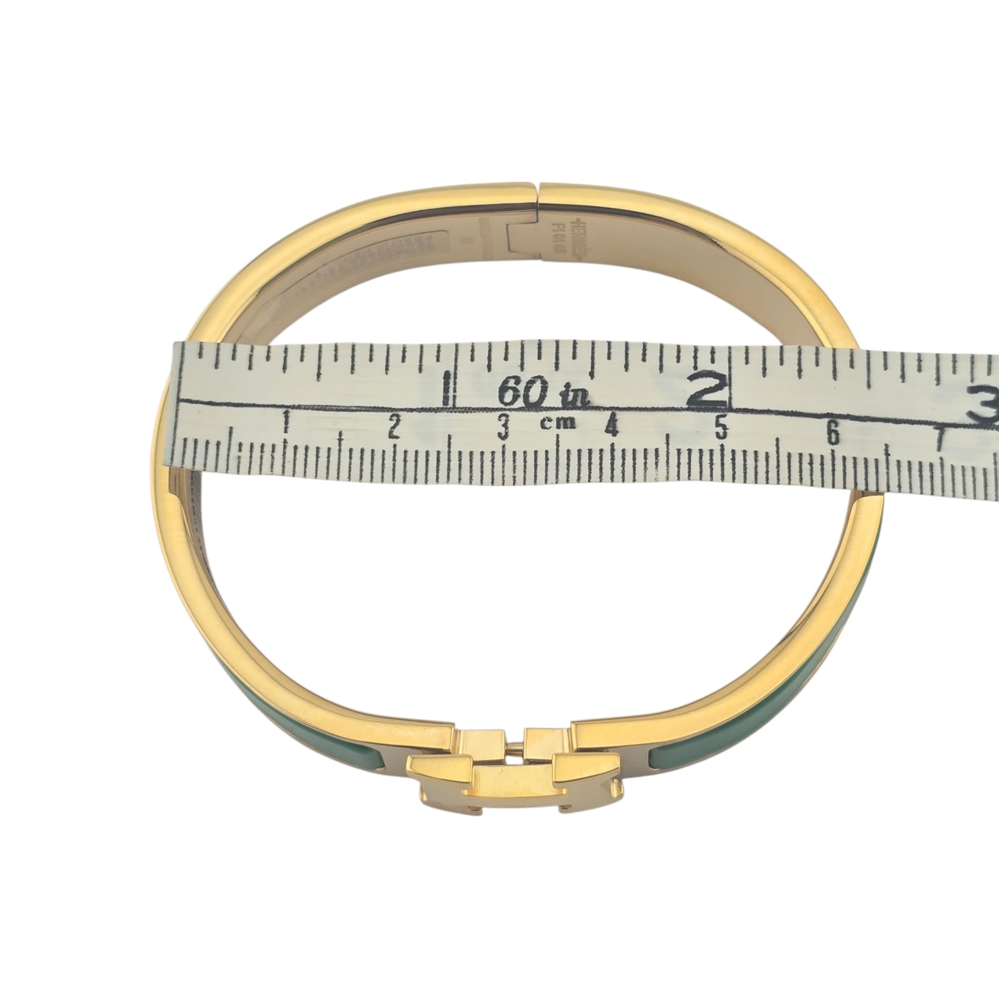 Hermes Clic H Bracelet Vert Moderne Gold GM