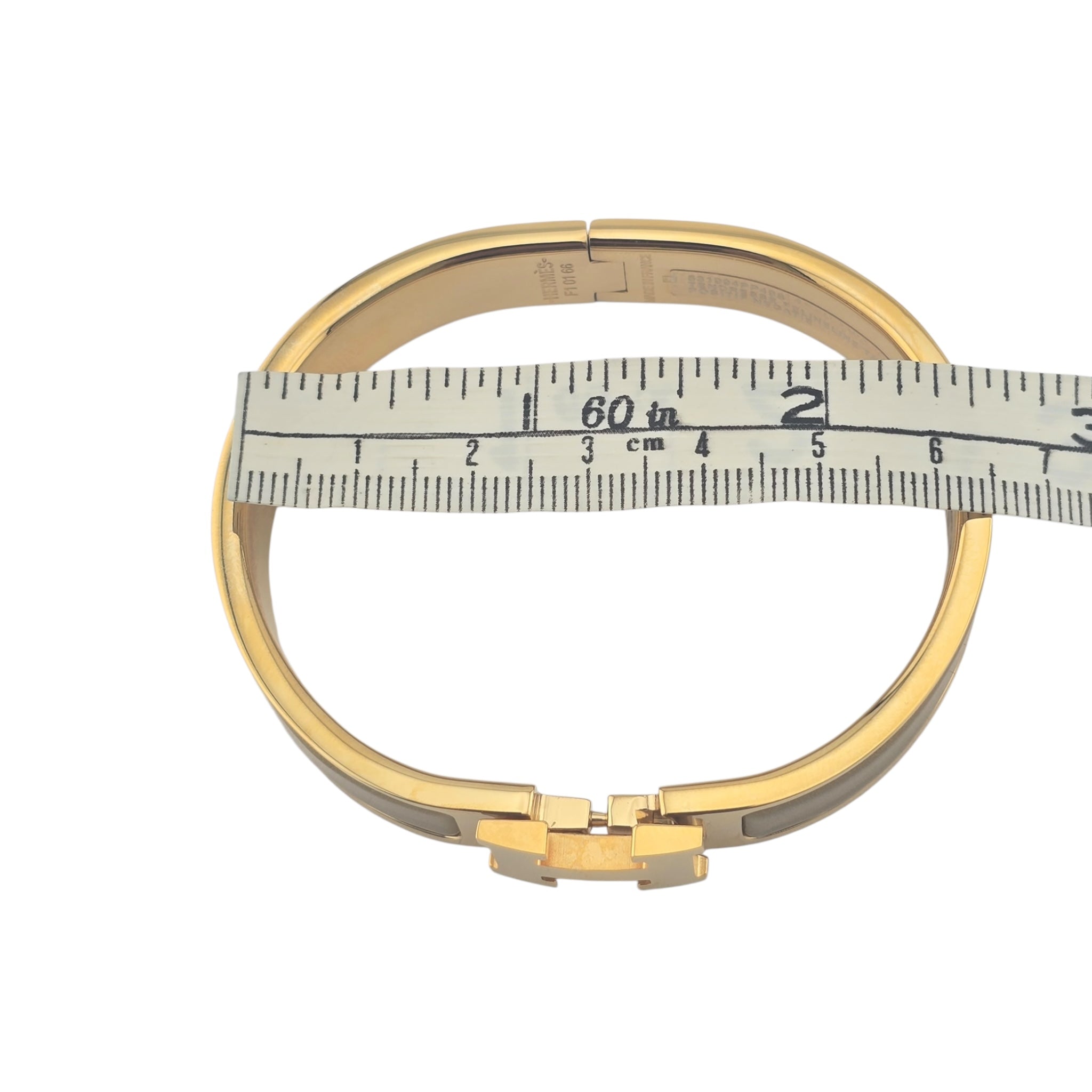 Hermes Clic H Bracelet Glitter Gold GM