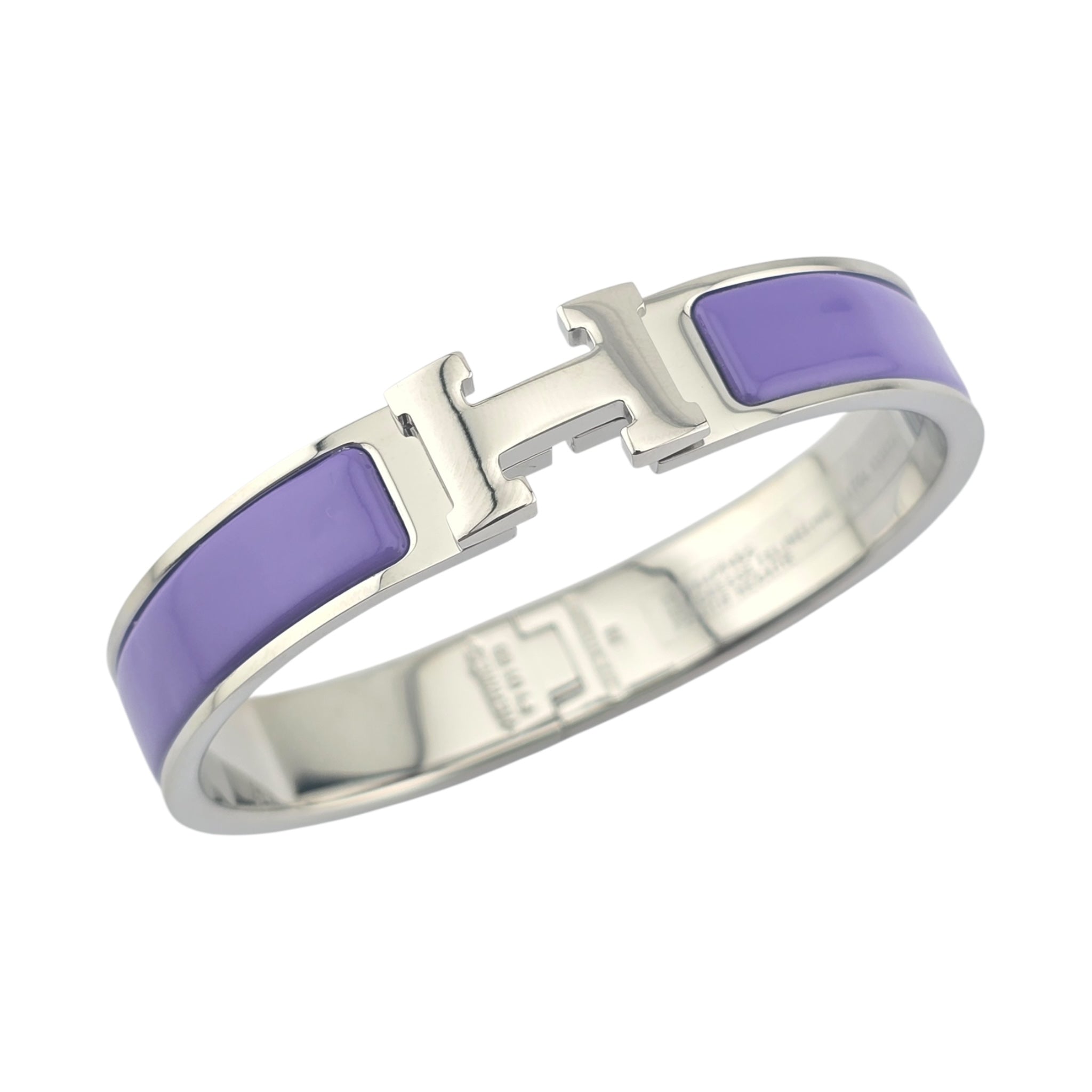Hermes Clic H Bracelet Purple Lilas Palladium GM
