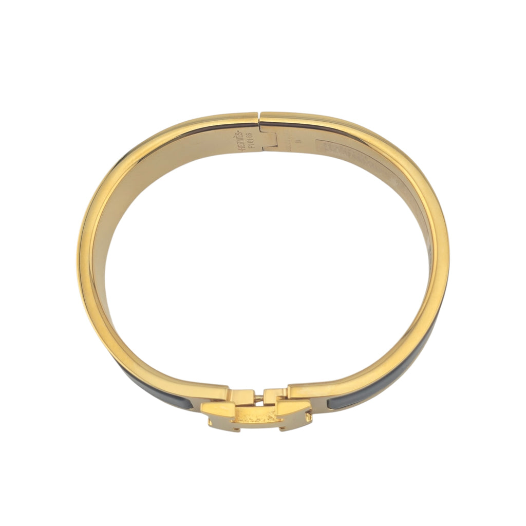 Hermes Clic H Bracelet Black Noir Gold GM