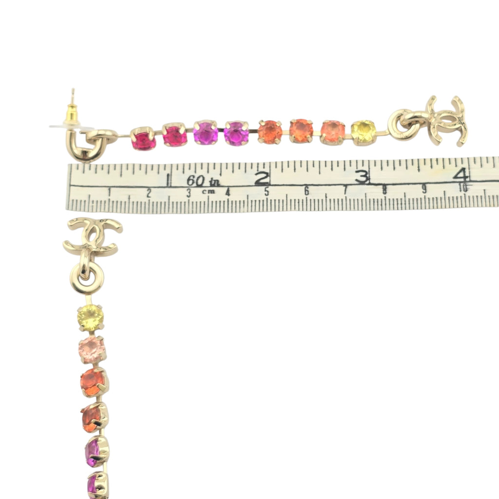 Chanel CC Rainbow Crystal Earrings A24